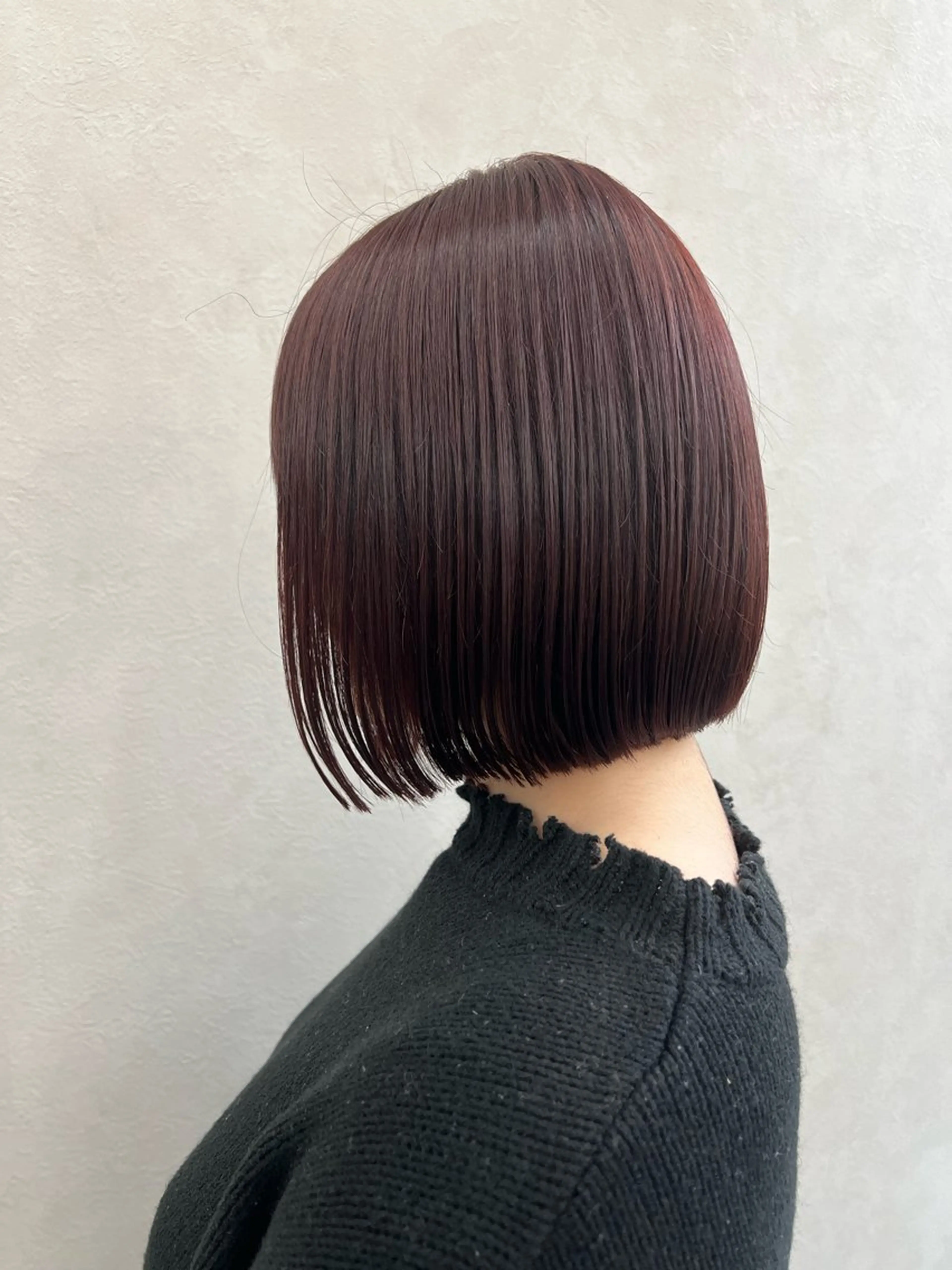 ショート 切りっぱなしボブ 前下がりボブ ボブ カット ヘアカラー トリートメント 艶ボブ🤎暖色カラー 縮毛矯正/メンズ💈のヘアスタイル