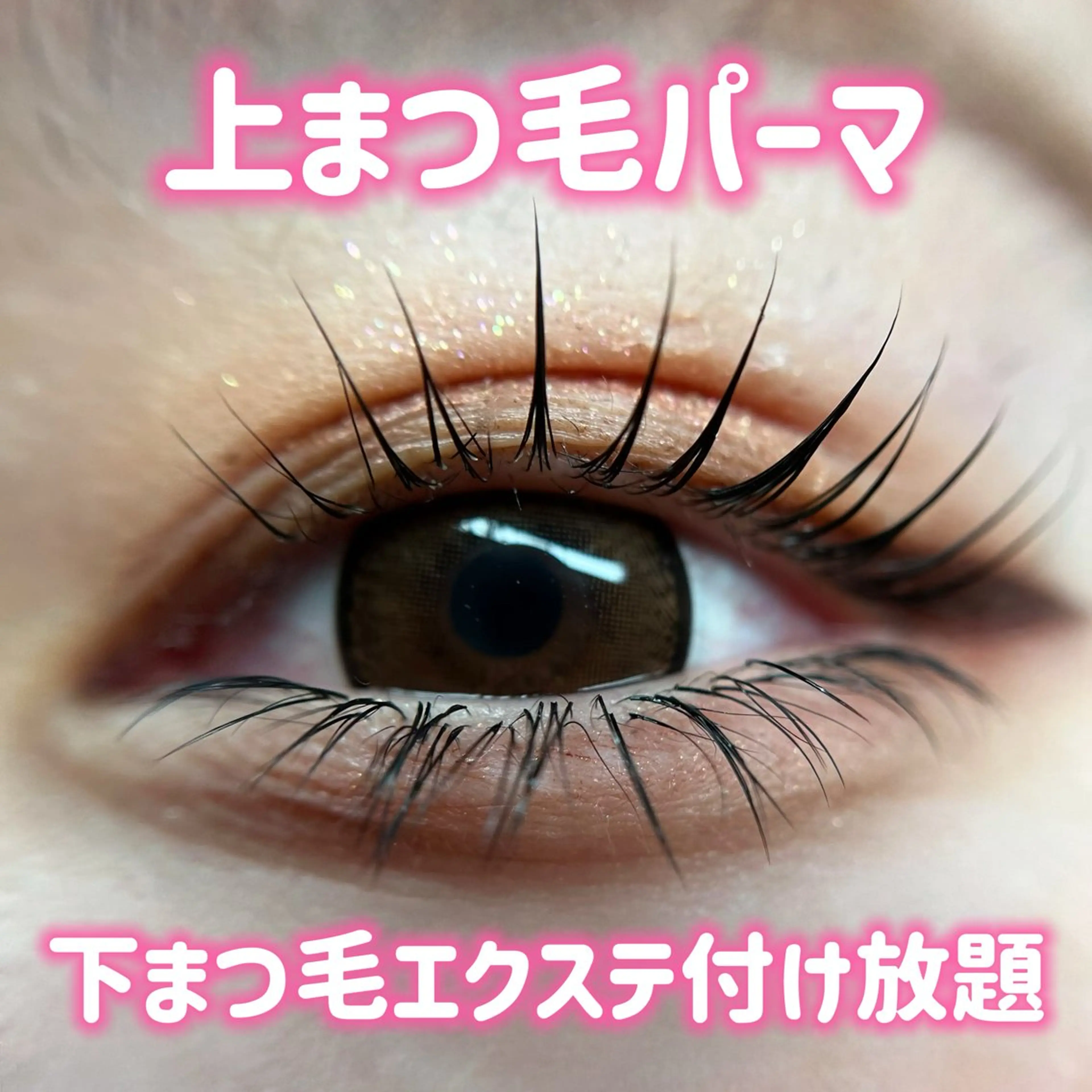 ♡ 上まつ毛パーマ＆下まつ毛エクステ ♡ /美容液コーティング付きの写真