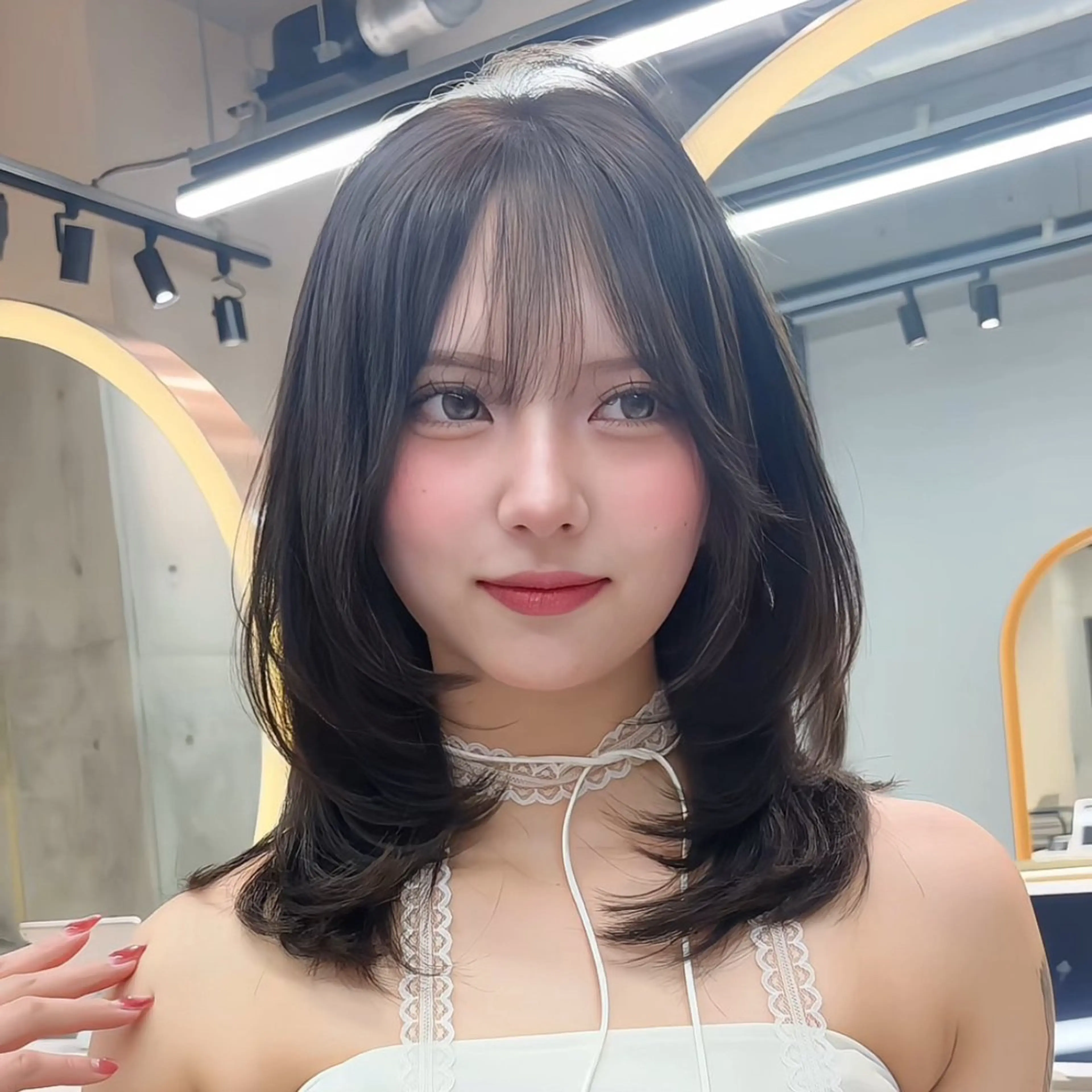 ミディアム カラー ミディアムレイヤー 伸ばしかけ レイヤーカット カット ヘアカラー トリートメント 🎀𝑆𝐴𝑅𝐴 /レイヤーカット🎀のヘアスタイル