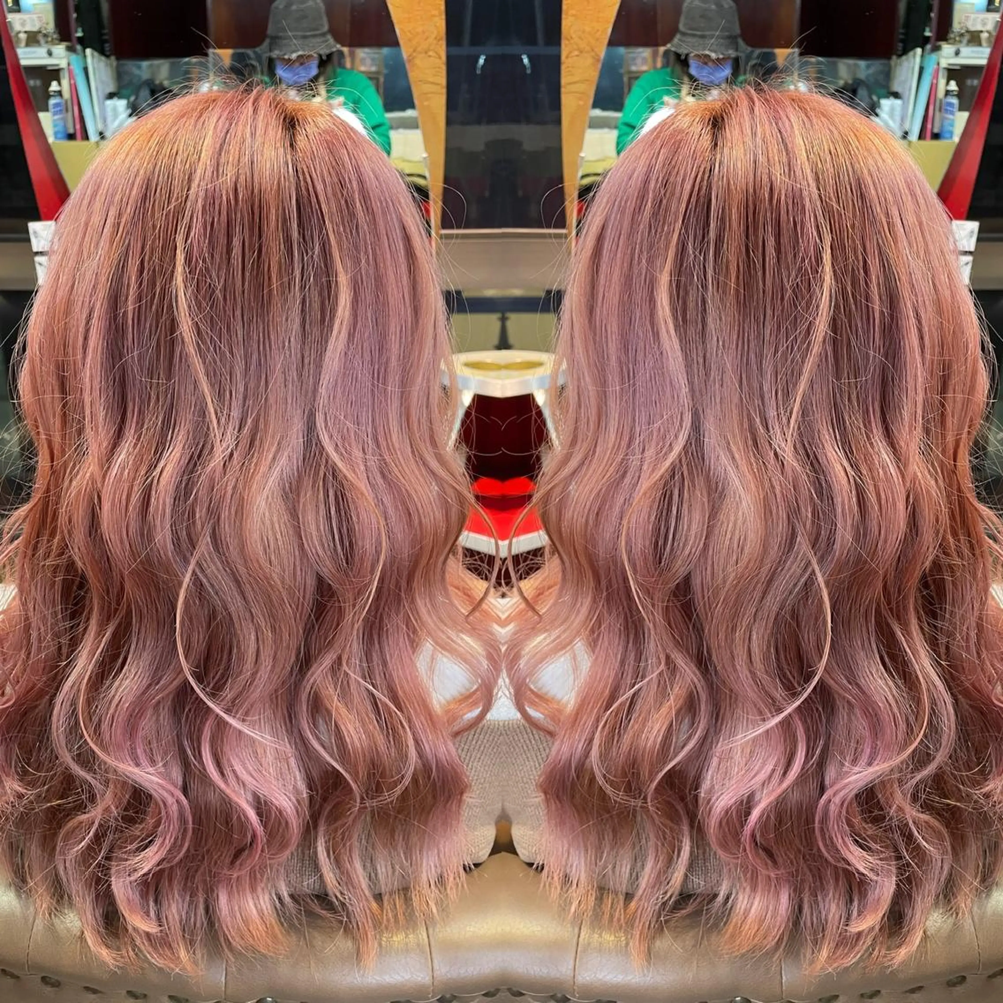 セミロング カラー ブリーチ ケアブリーチ ピンクカラー 👑派手髪/カット 👑ANRYのヘアスタイル