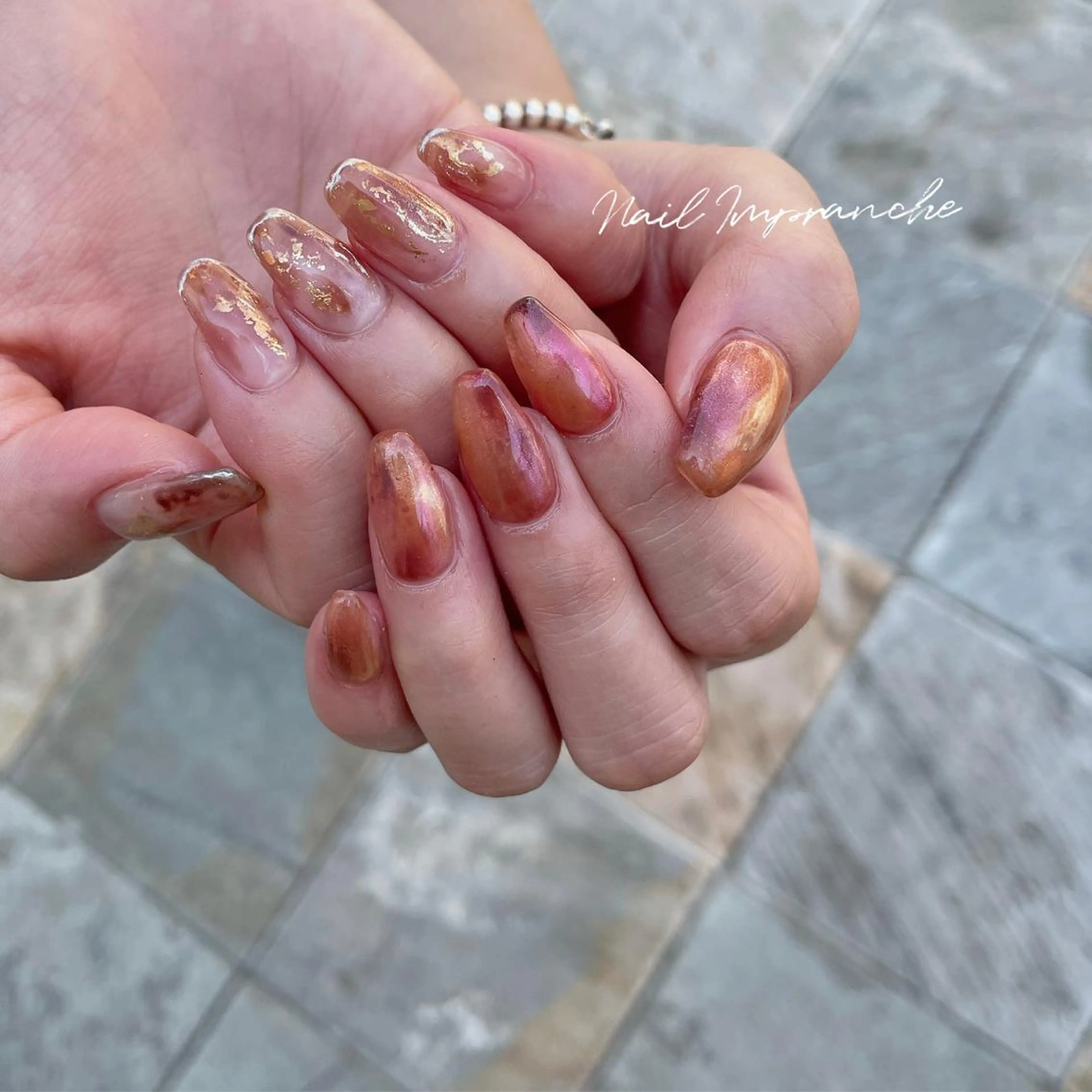 カラー ヘアアレンジ ネイル マツエク・マツパ ブラウンカラー カラーマツエク ブラウン ニュアンスネイル ハンドネイル 松井 亜由美のネイルデザイン