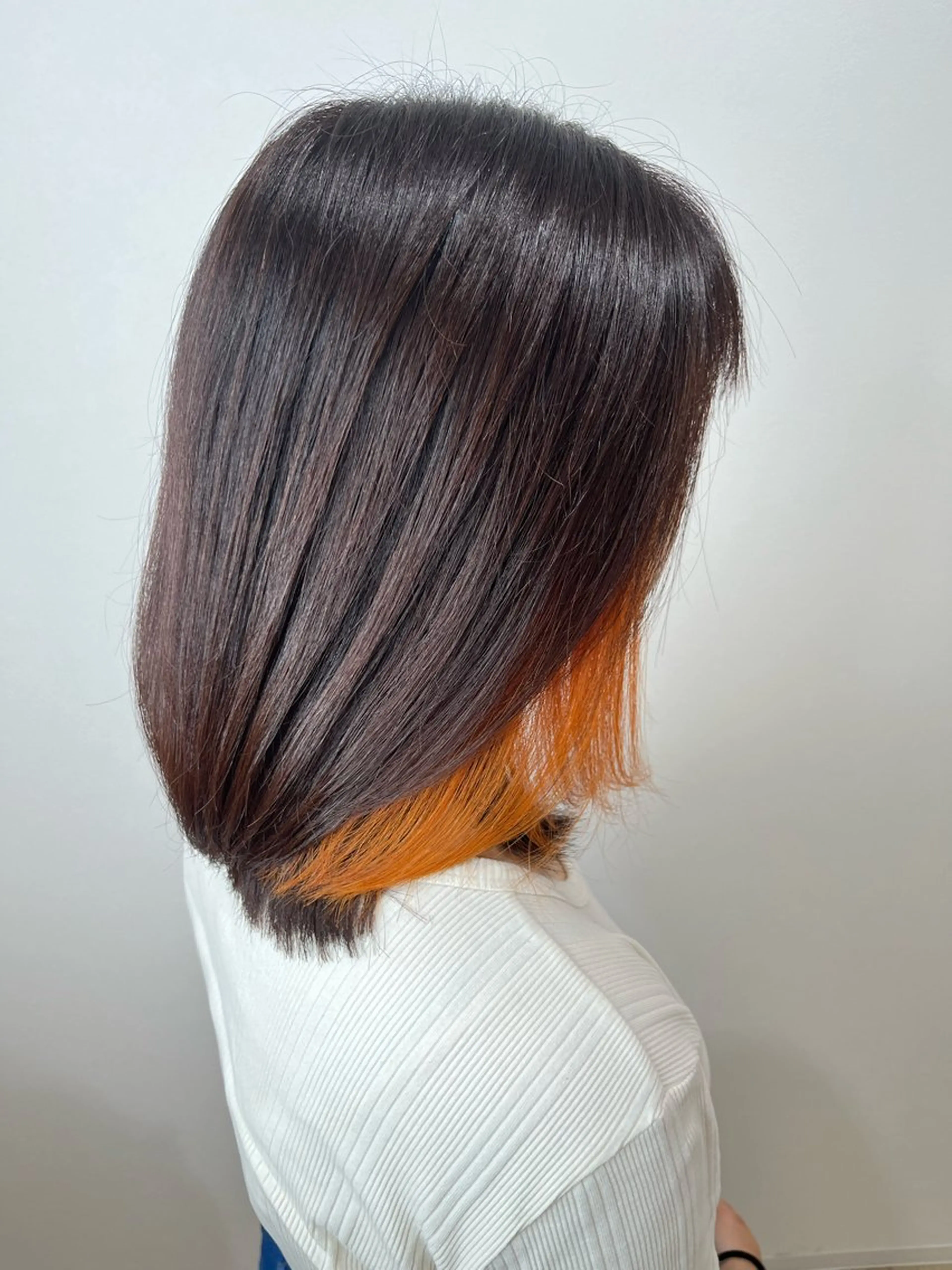 ミディアム カラー カット ヘアカラー ケアブリーチ、パーマ 田中千隼のヘアスタイル