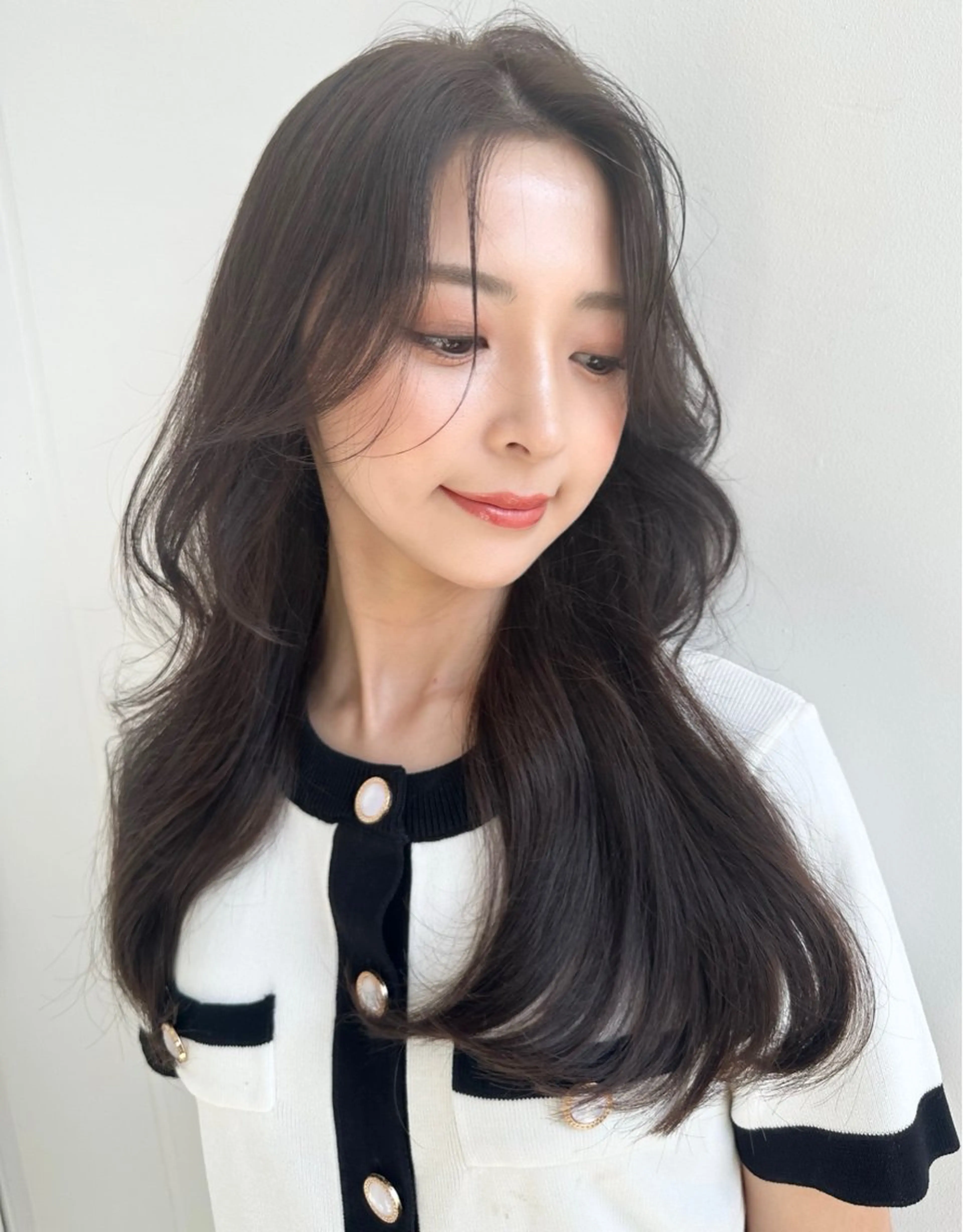 セミロング カラー カット ヘアカラー トリートメント 新宿/韓国レイヤー 髪質改善カラー/角所のヘアスタイル