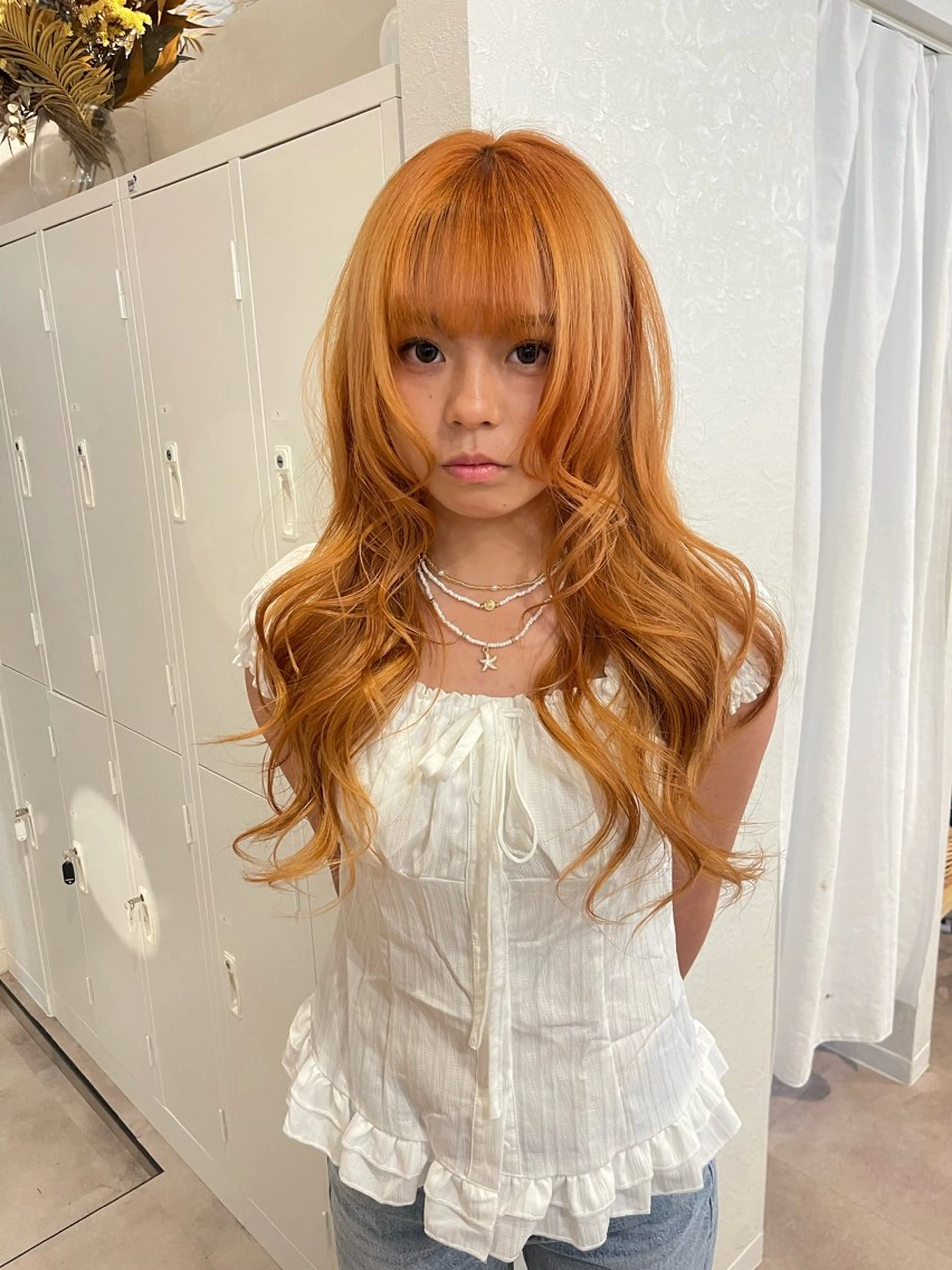 ブリーチ+ワンカラー💛🧡の写真