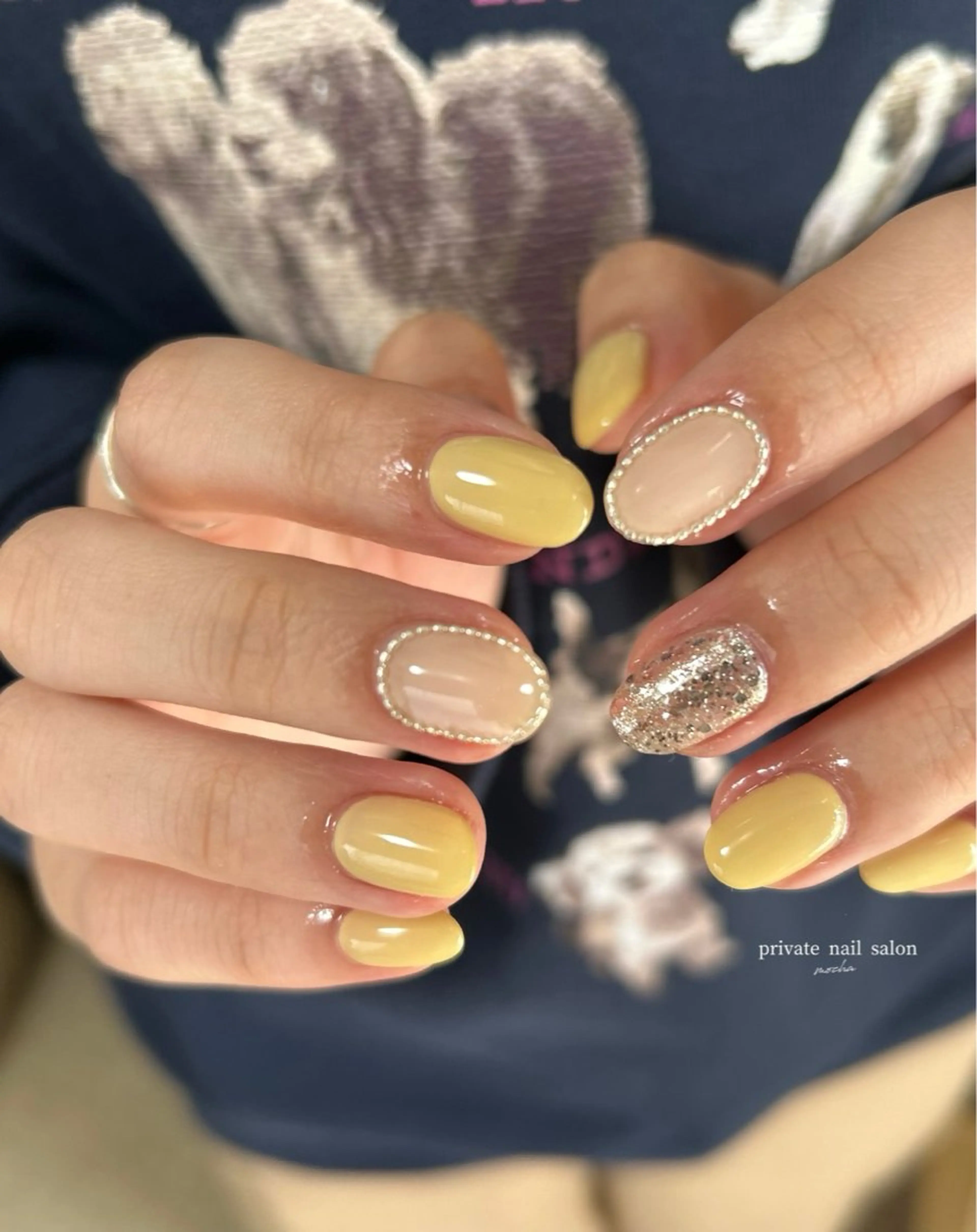 ネイル カジュアル フレンチネイル マグネットネイル ミラーネイル ニュアンスネイル ハンドネイル mocha nailのネイルデザイン