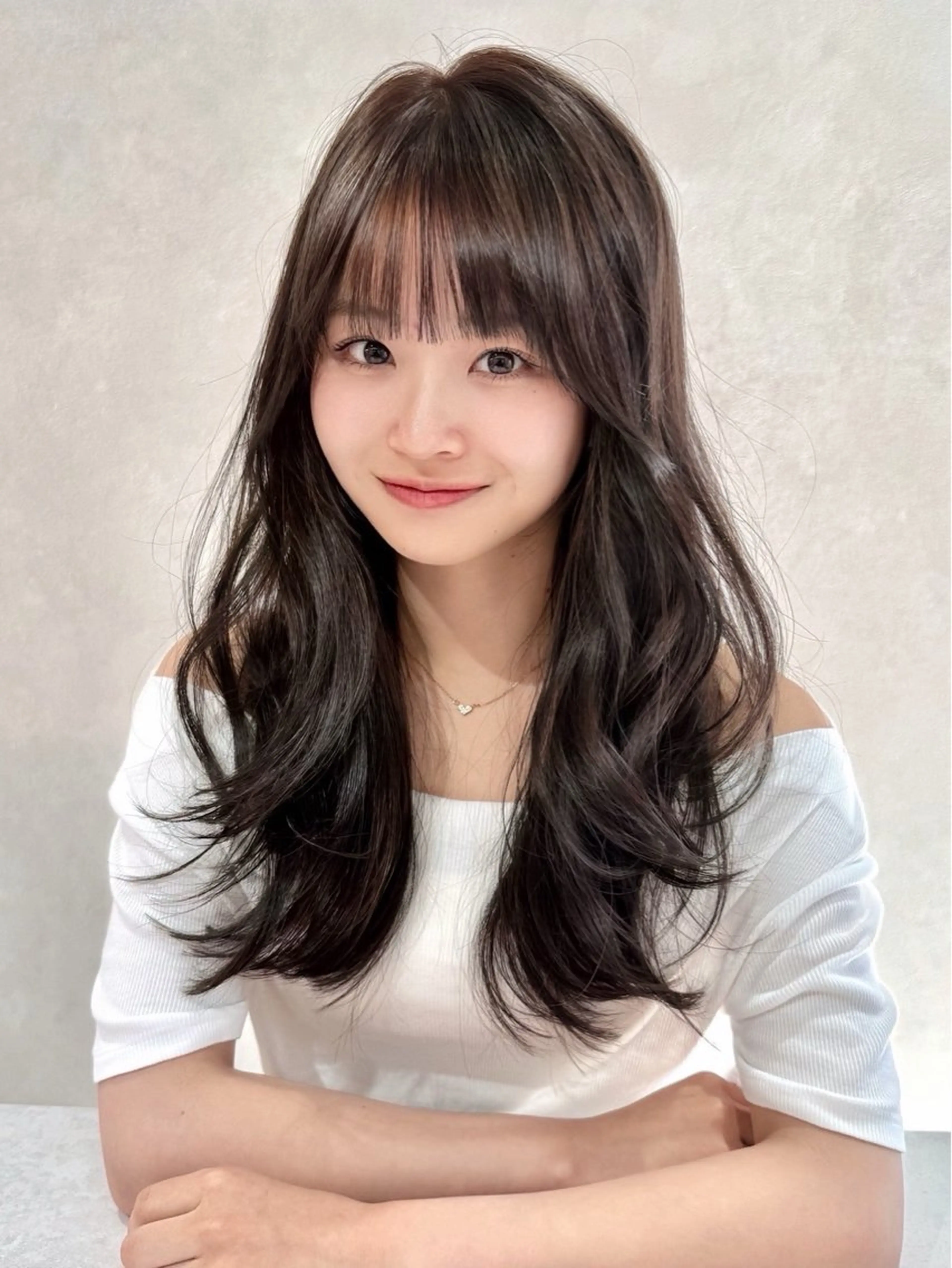 ロング 韓国風ヘア レイヤーカット 似合わせカット 森貝 洋亮のヘアスタイル