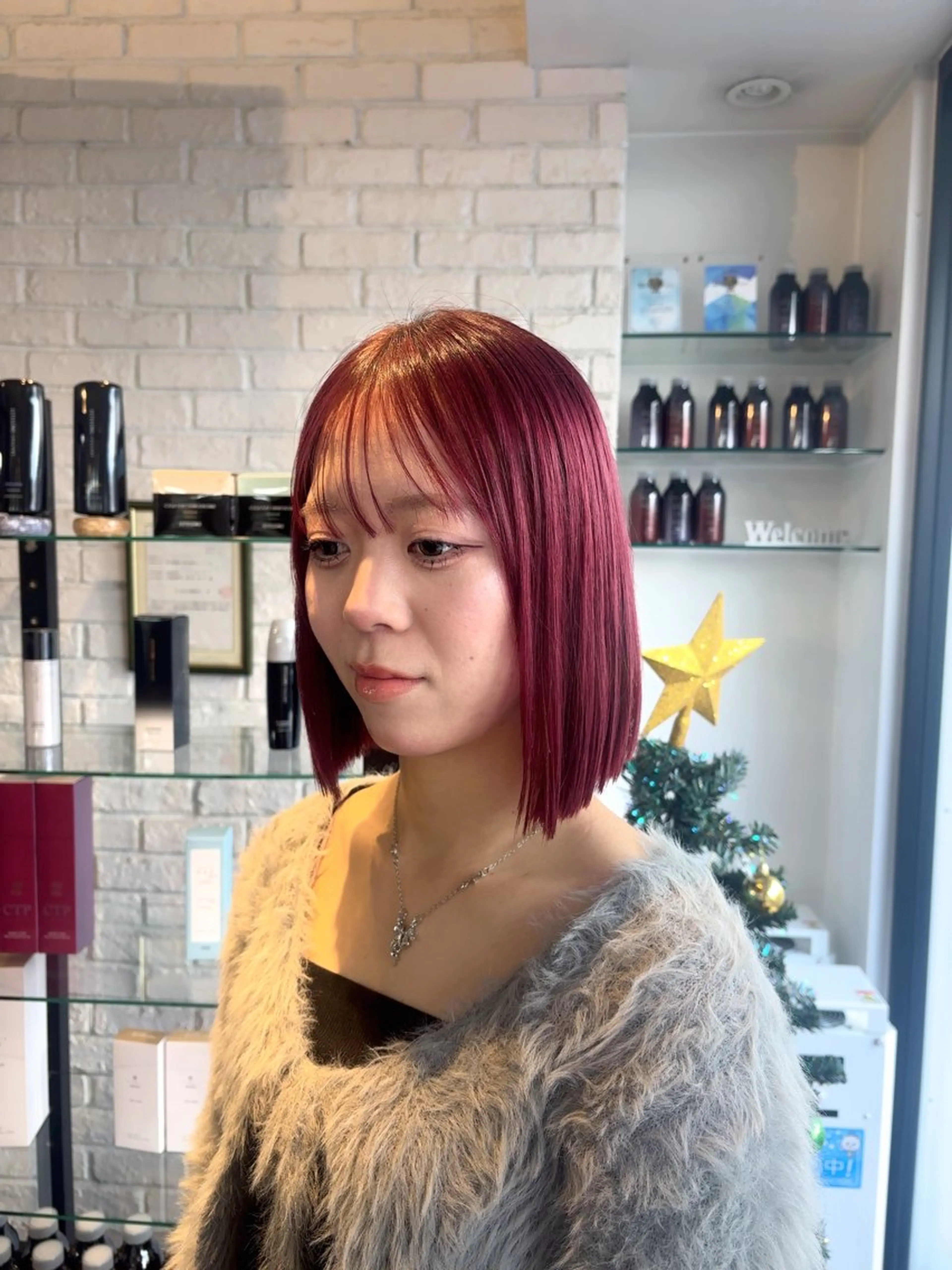 ミディアム カット ヘアカラー トリートメント 熊田 秀佳のヘアスタイル