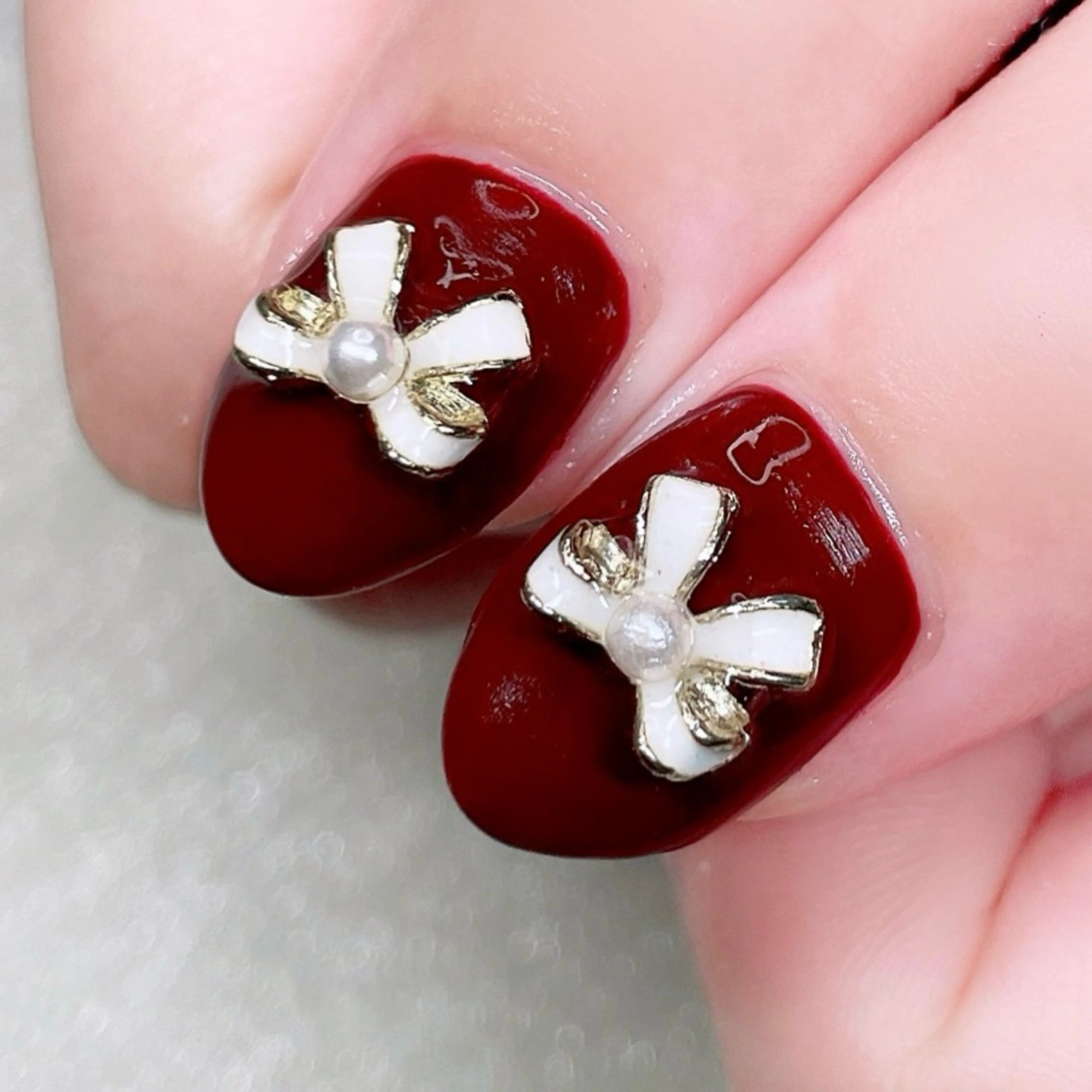 ネイル リボン ハンドネイル Nailist SUZU所属・Nailist suzuのネイルデザイン