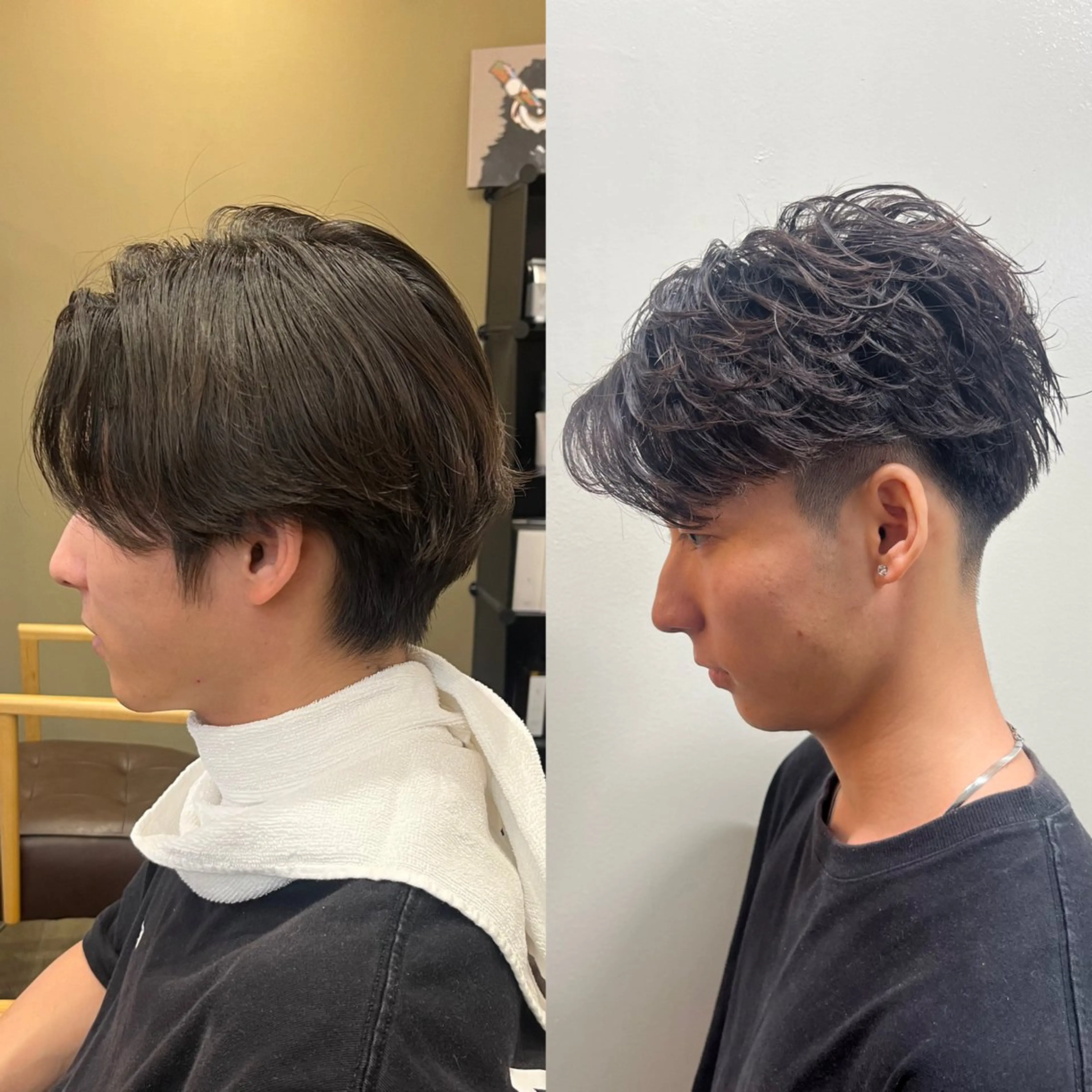 ショート パーマ メンズ フェザーパーマ メンズパーマ カット パーマ 韓国風メンズ/毛流れ ヘアなら須田龍世のヘアスタイル