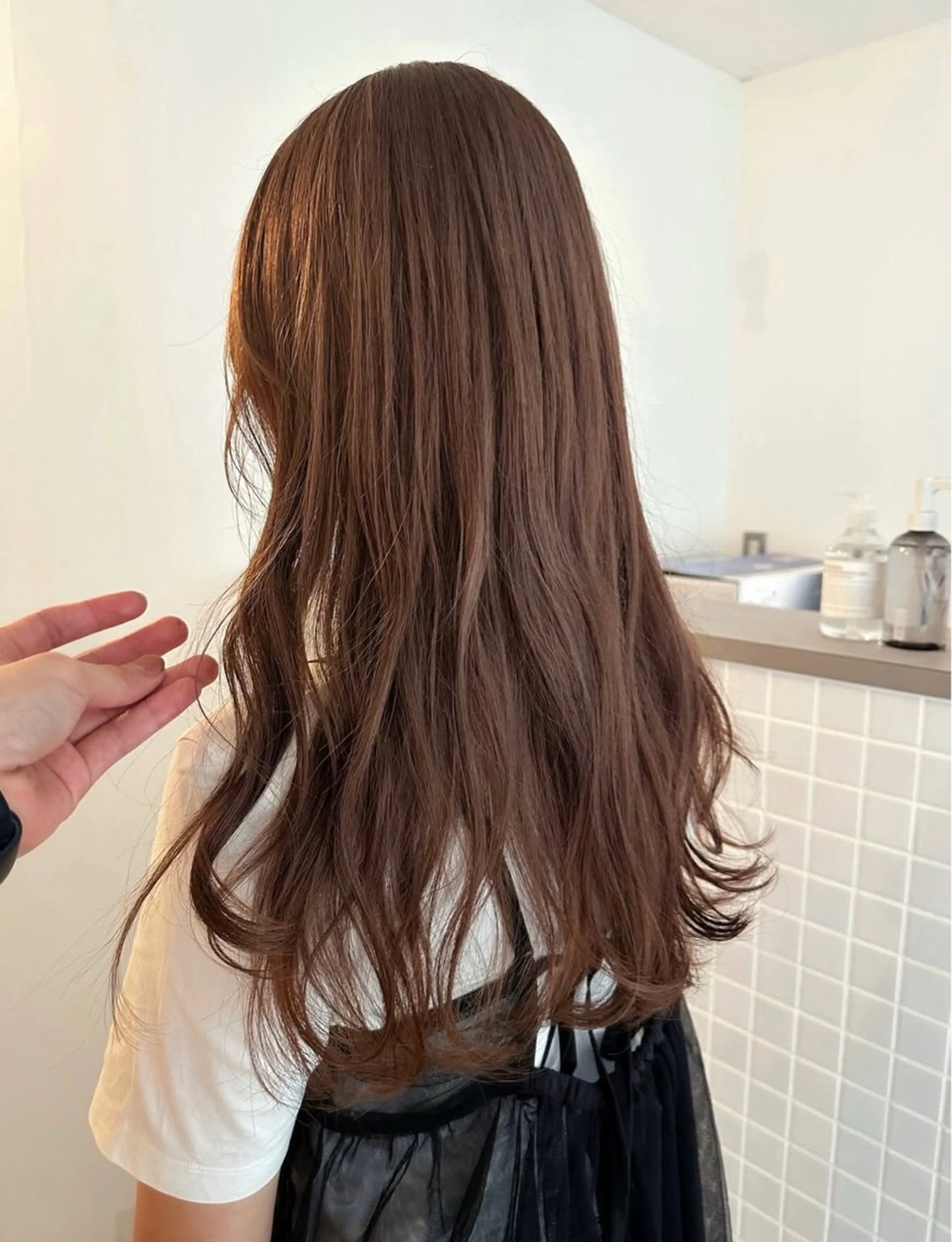 セミロング カラー ブリーチ ブラウンカラー モカブラウン カット ヘアカラー パーマ /レイヤー 榛地渉馬 /矢場町のヘアスタイル