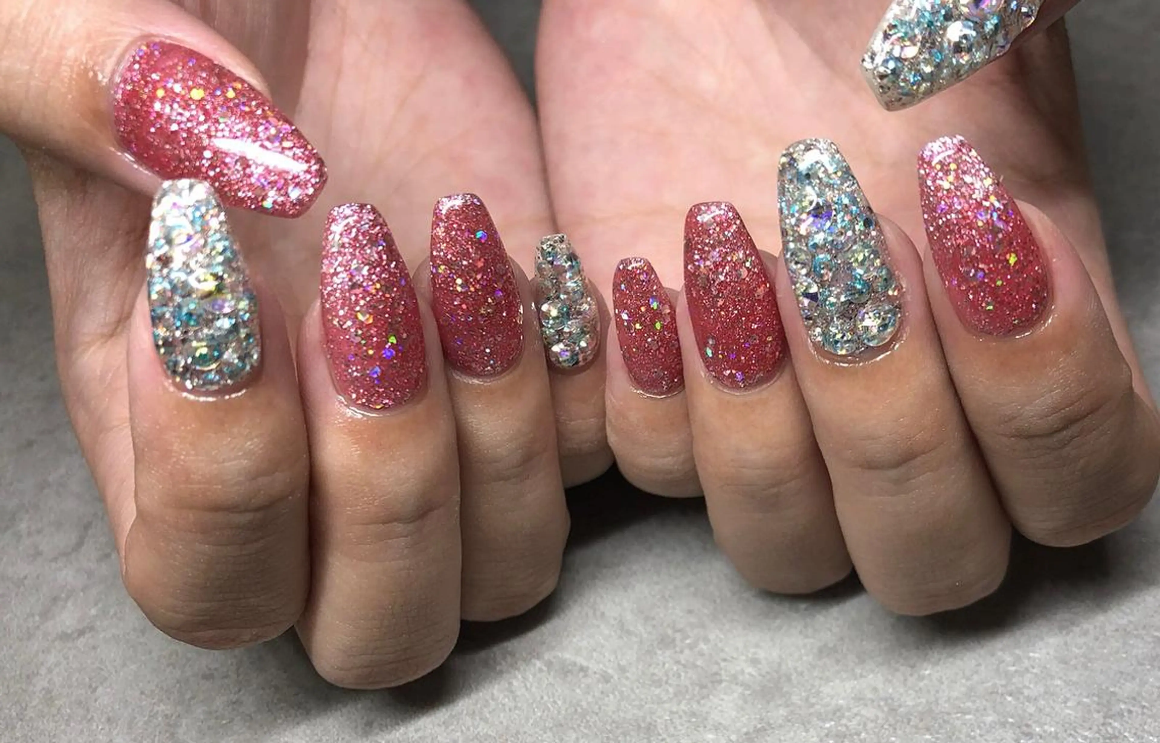 ネイル ジェルネイル パラジェル スクエアネイル ☽ ☾のネイルデザイン