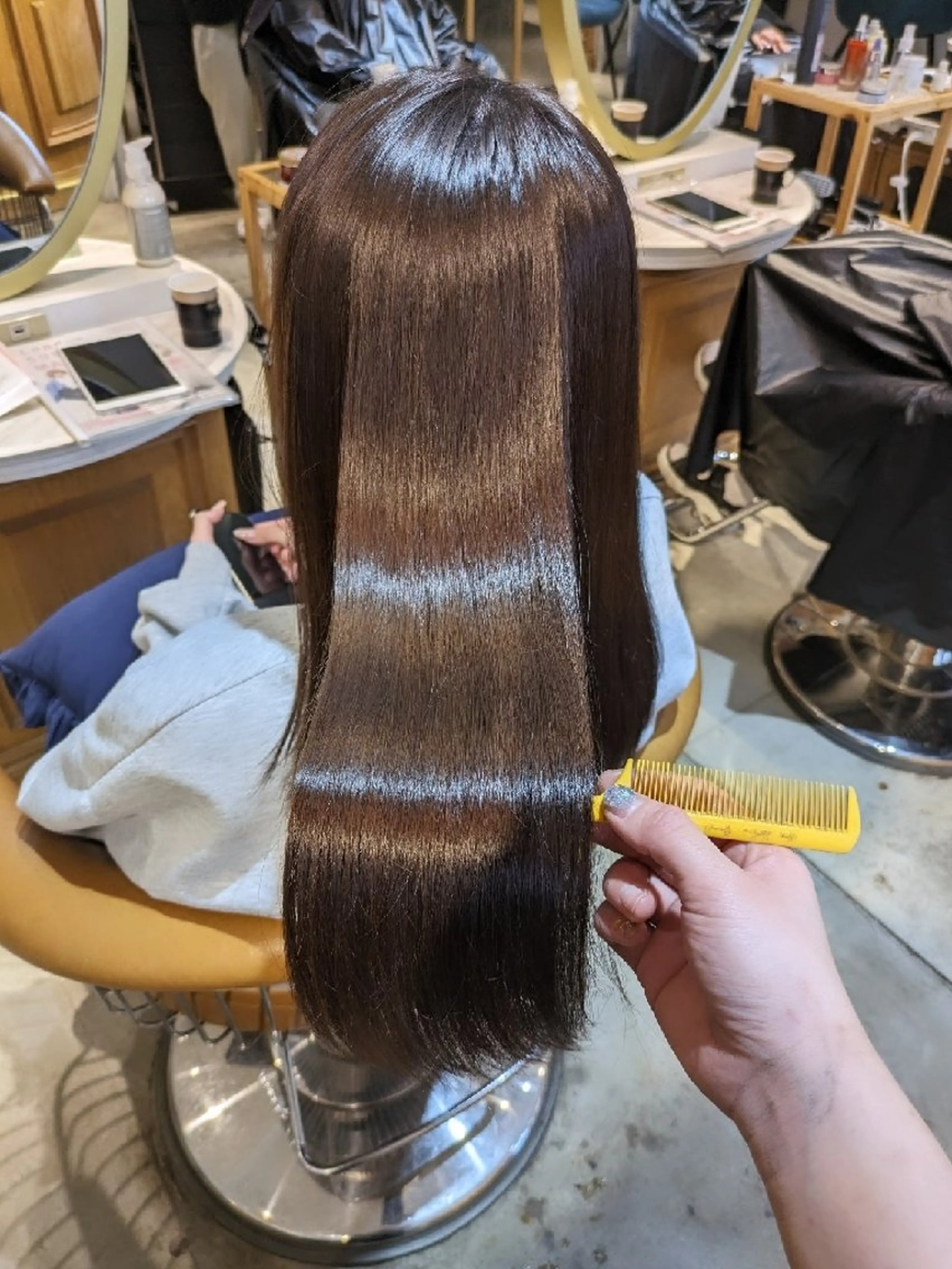 ロング カット 縮毛矯正 トリートメント 縮毛矯正/レイヤー 💎やまもとちひろのヘアスタイル