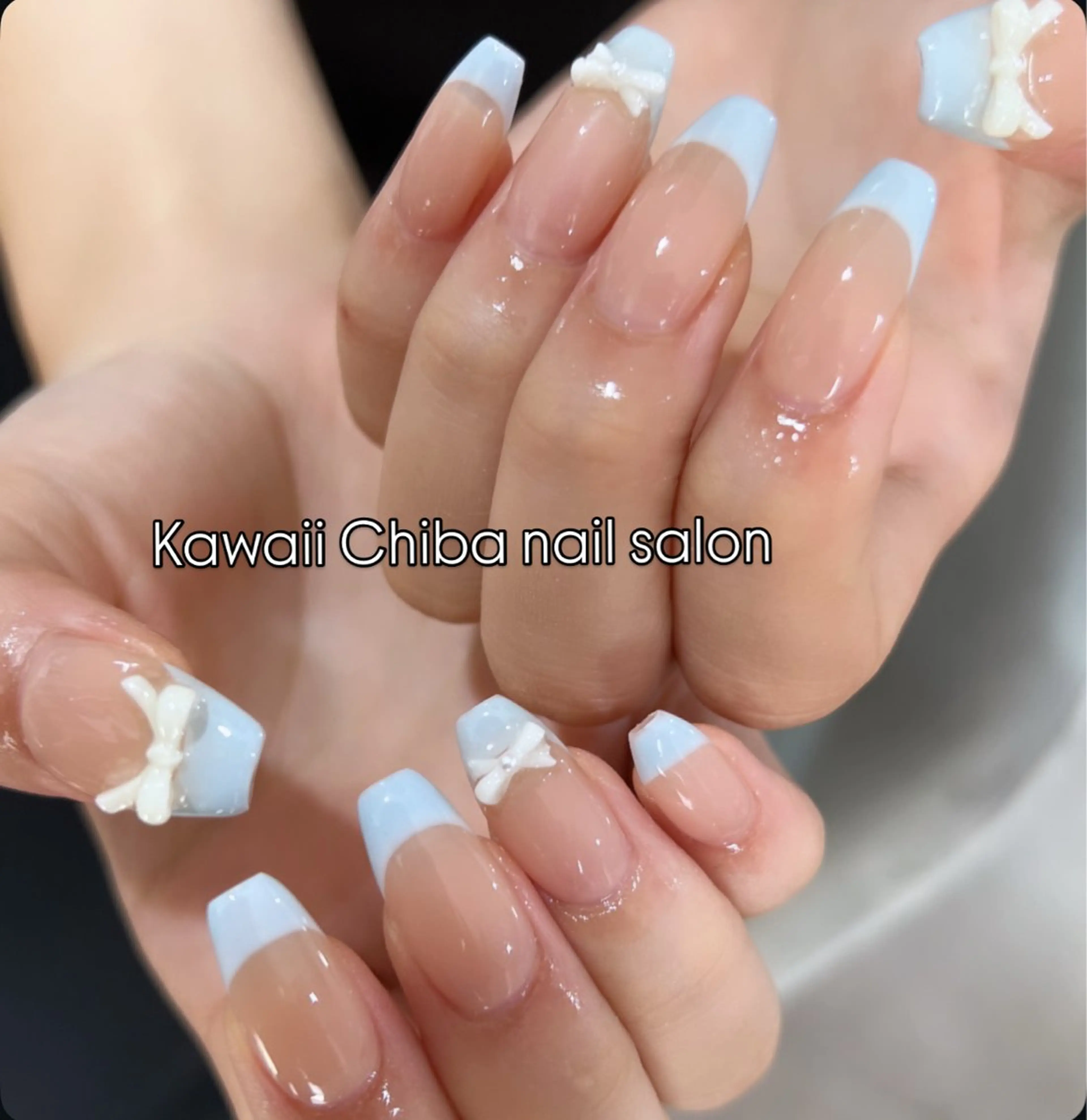 ネイル 長さ出し フレンチネイル ジェルネイル ガーリー 韓国ネイル Kawaii Chiba nailのネイルデザイン