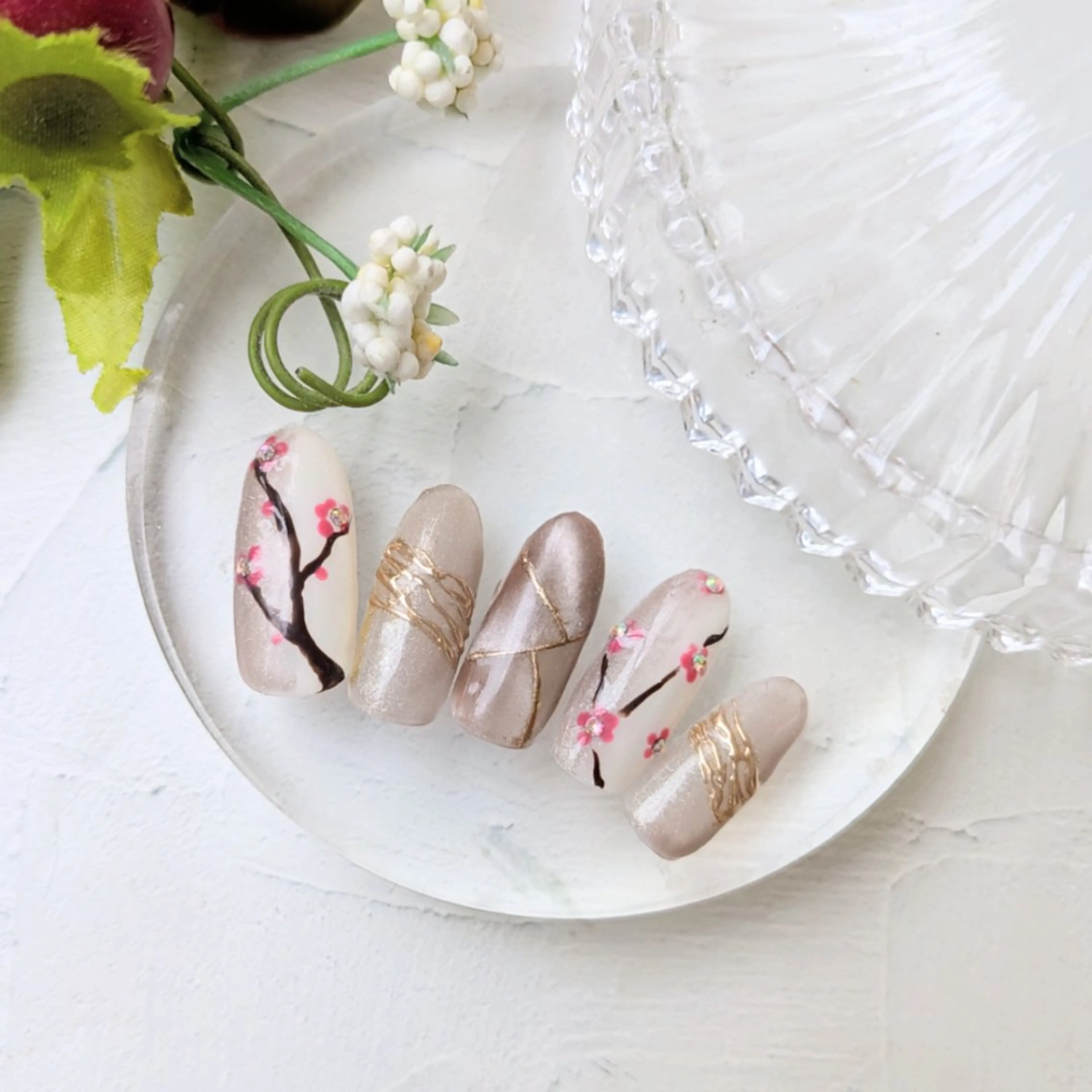 ⭐️【オフなし】1月キャンペーンネイル(梅)の写真