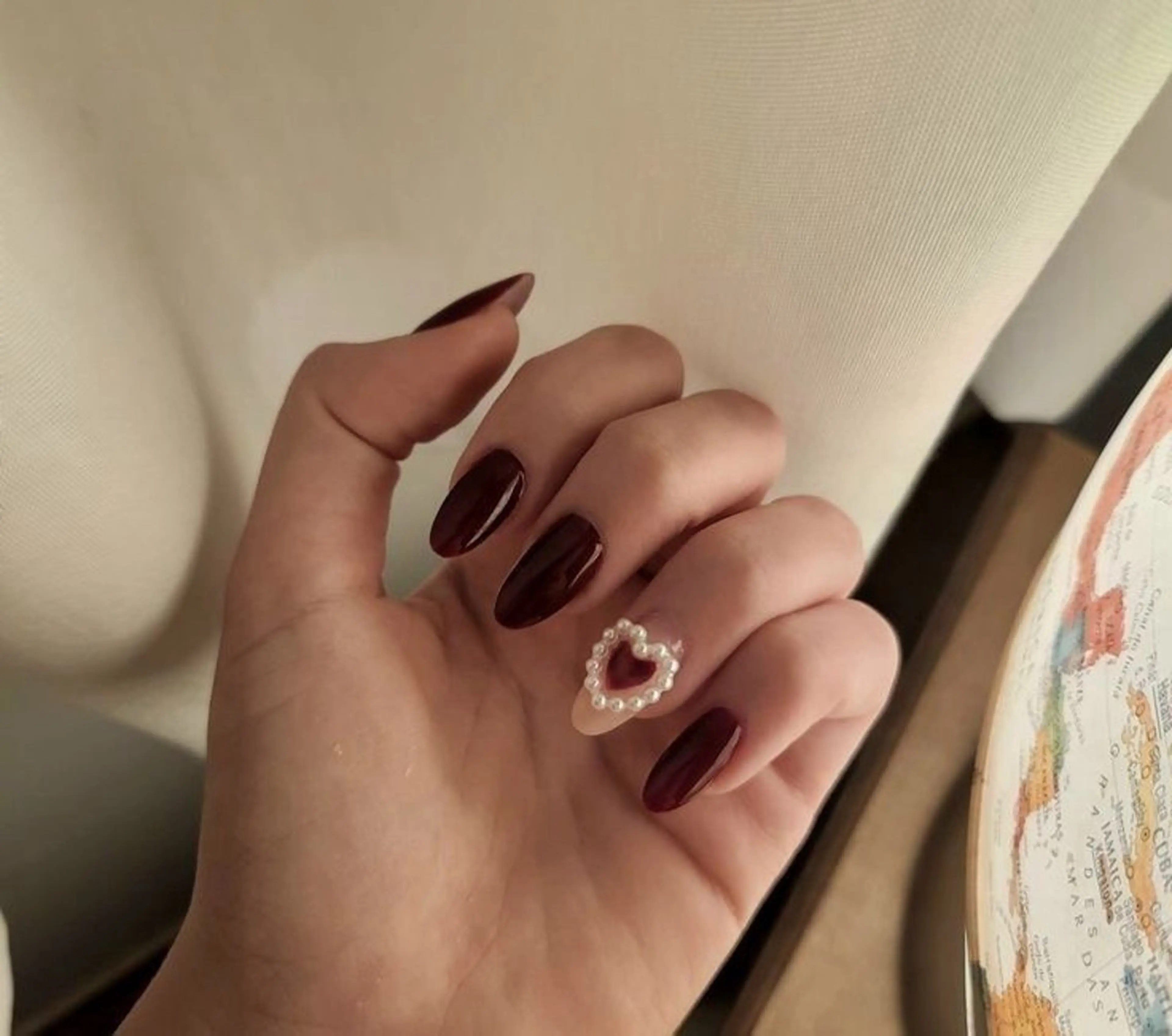 ネイル ハート 持ち込み バレンタイン RINN ANA.CHUOのネイルデザイン