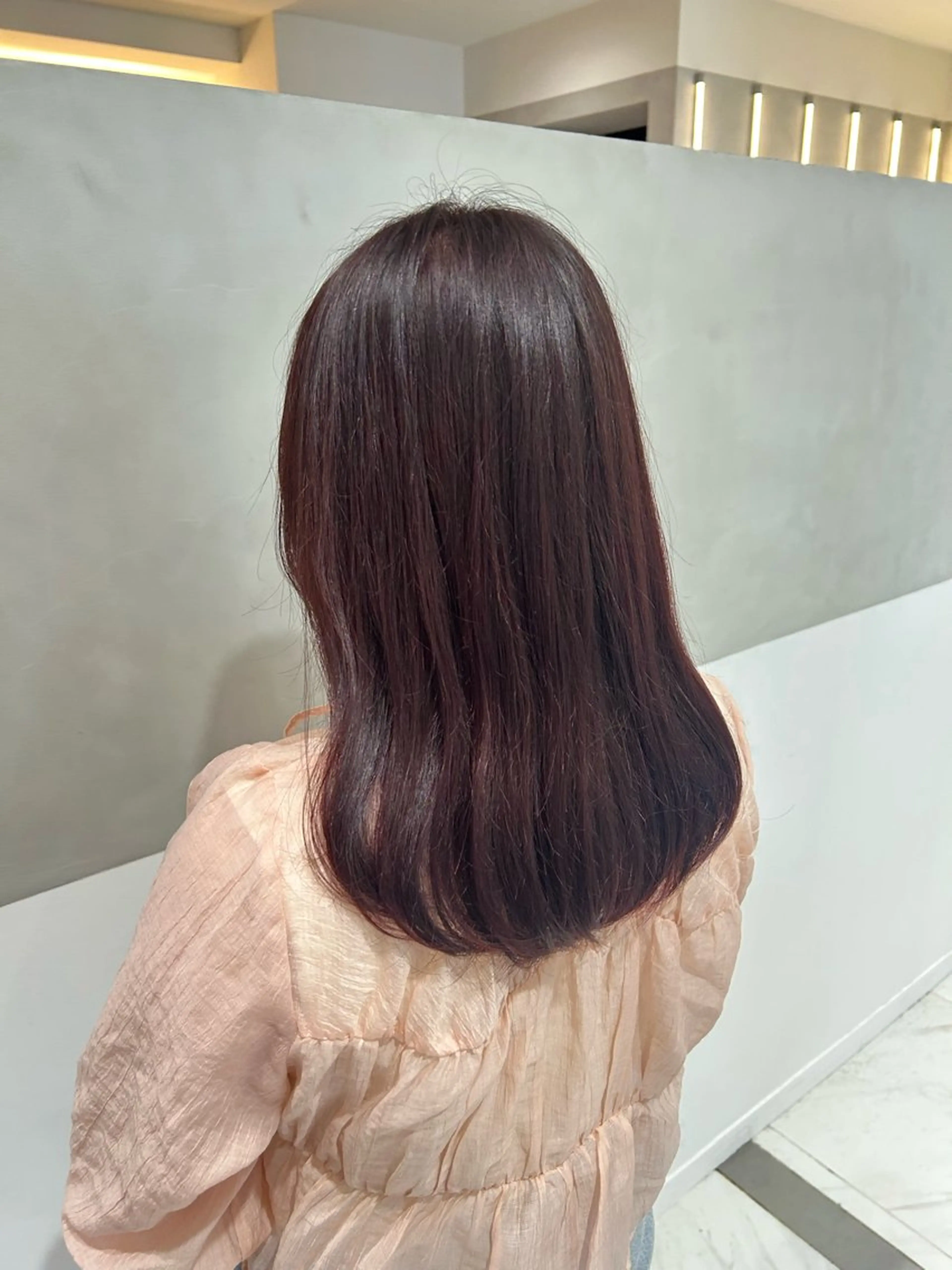 セミロング ピンクラベンダー ヘアカラー トリートメント ナチュラル/韓国💎 haruka 💎のヘアスタイル