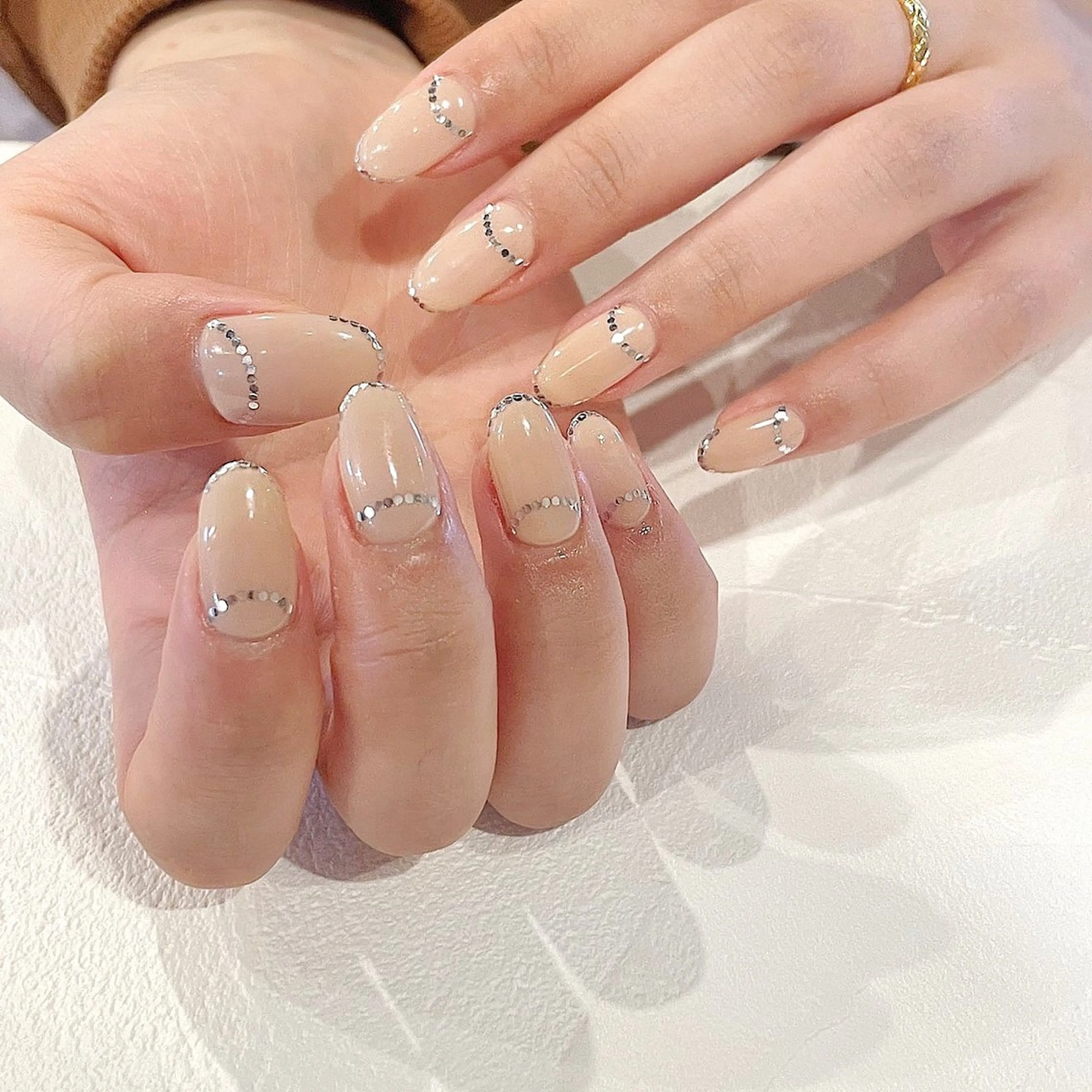 ネイル ブラウン フレンチネイル マグネットネイル ニュアンスネイル オフィスネイル ハンドネイル Lull ネイル/ HBL/ハンドケアのネイルデザイン