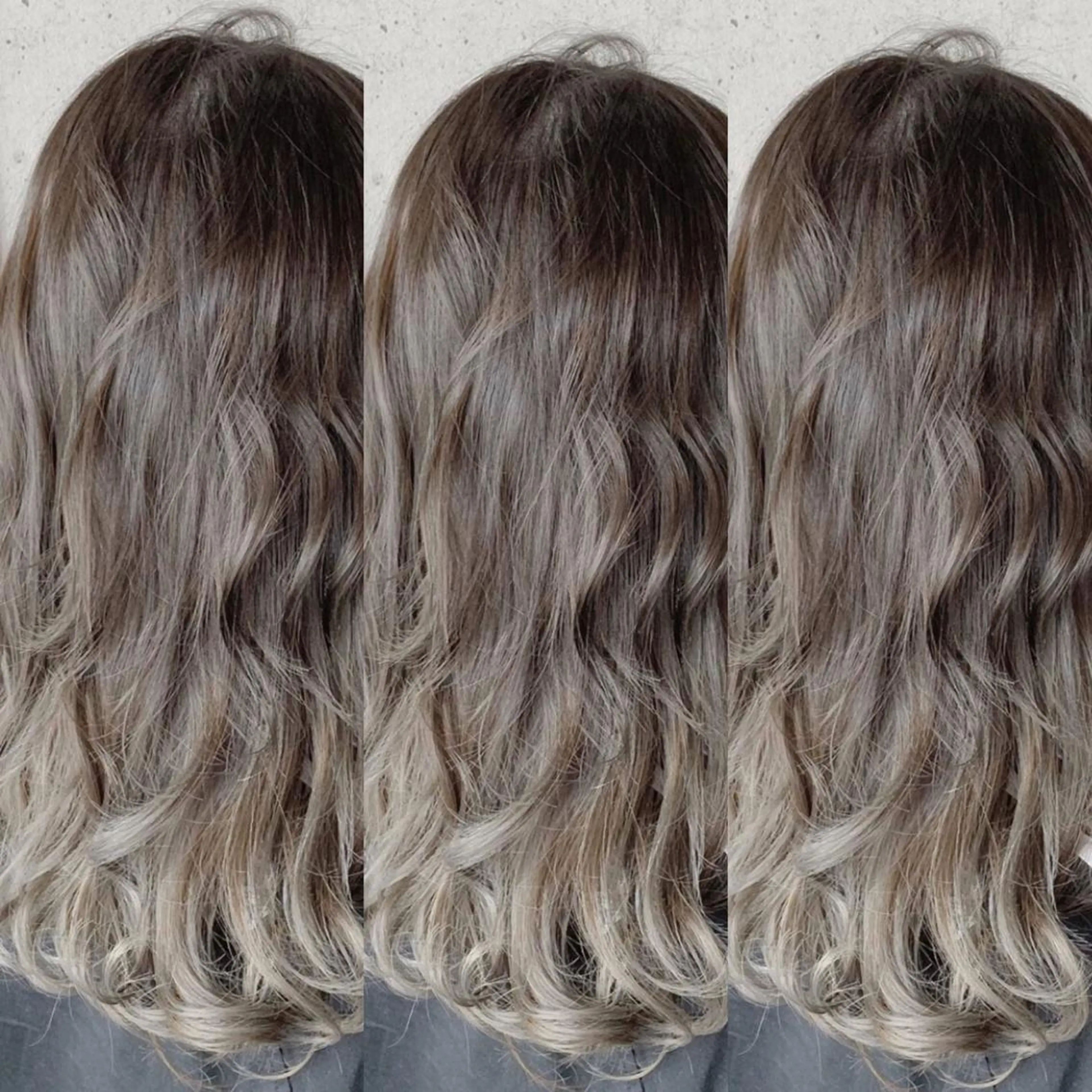 ロング カラー グレージュ 福森 みずきのヘアスタイル