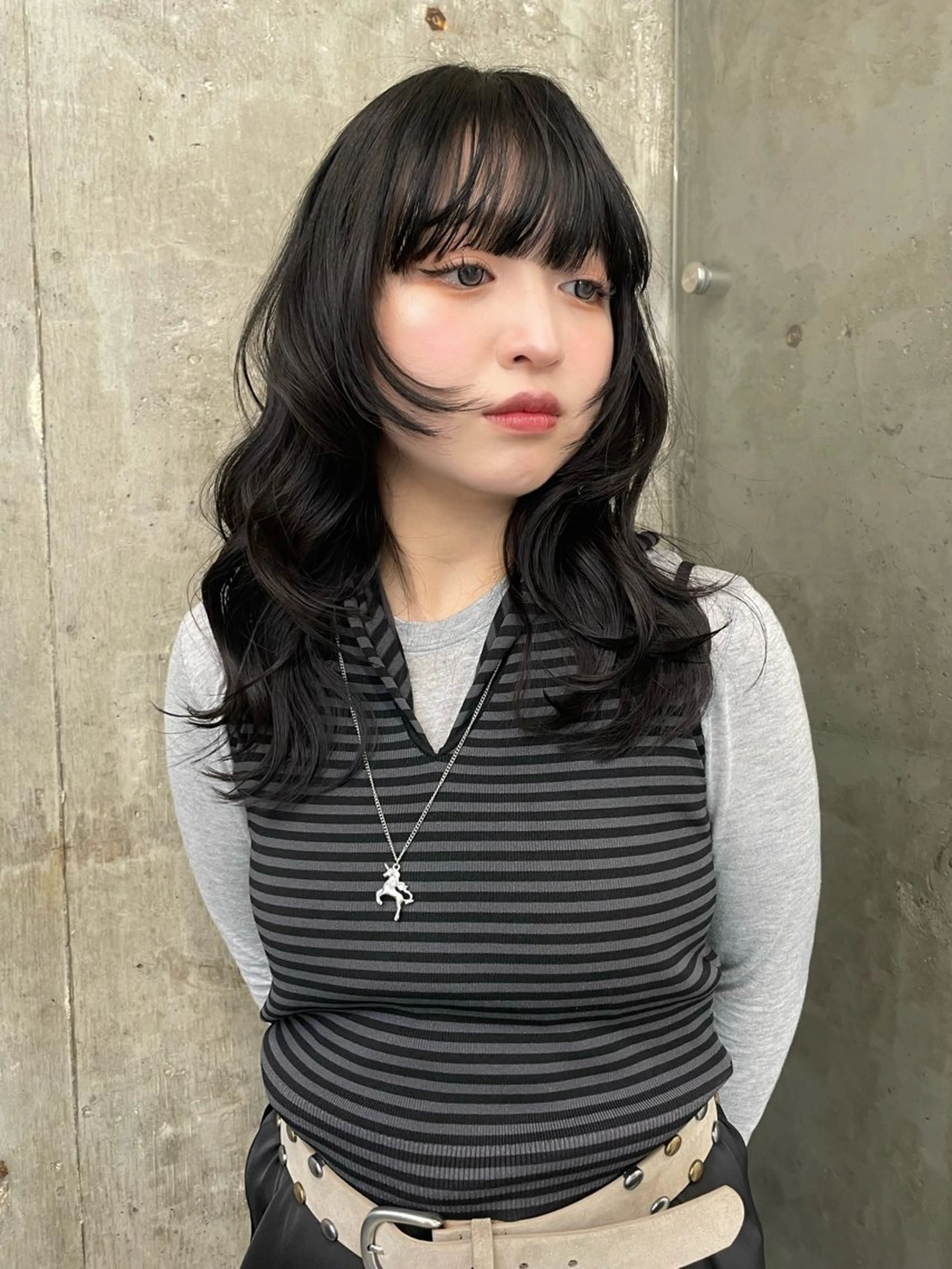 セミロング カラー RIN/ レイヤー/オリーブのヘアスタイル