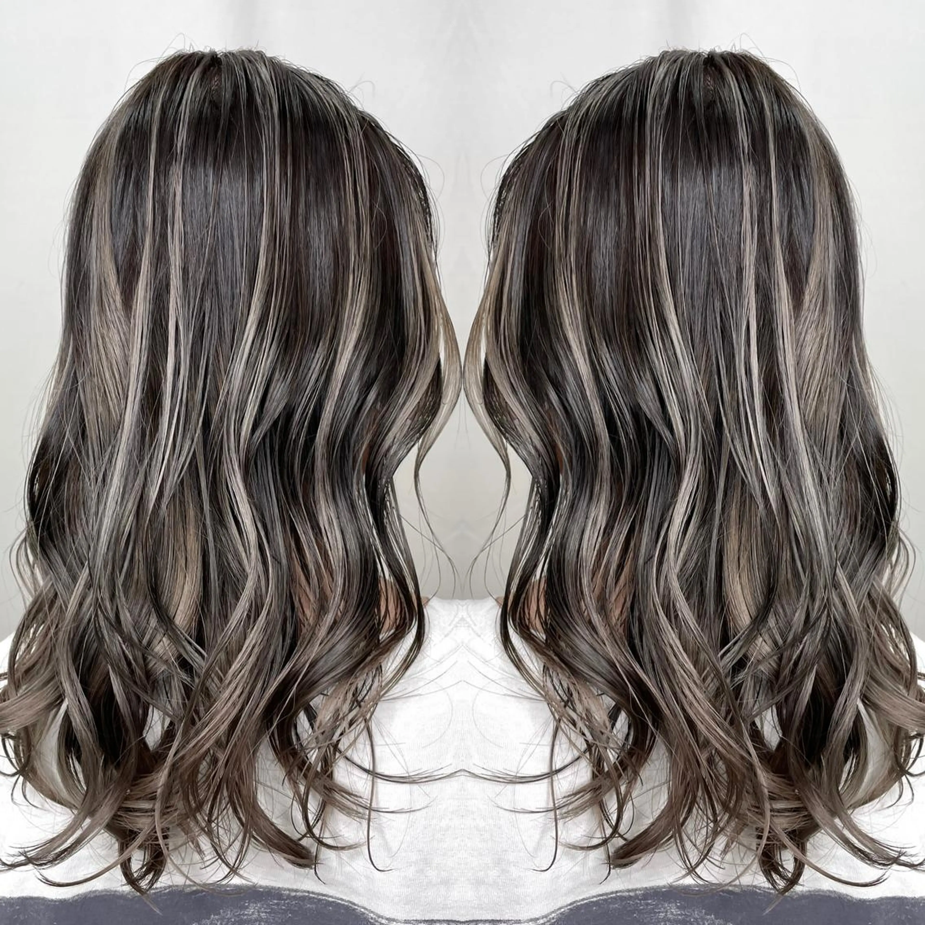 ミディアム カラー カット ヘアカラー トリートメント 縮毛/レイヤー 韓国/橋口のヘアスタイル