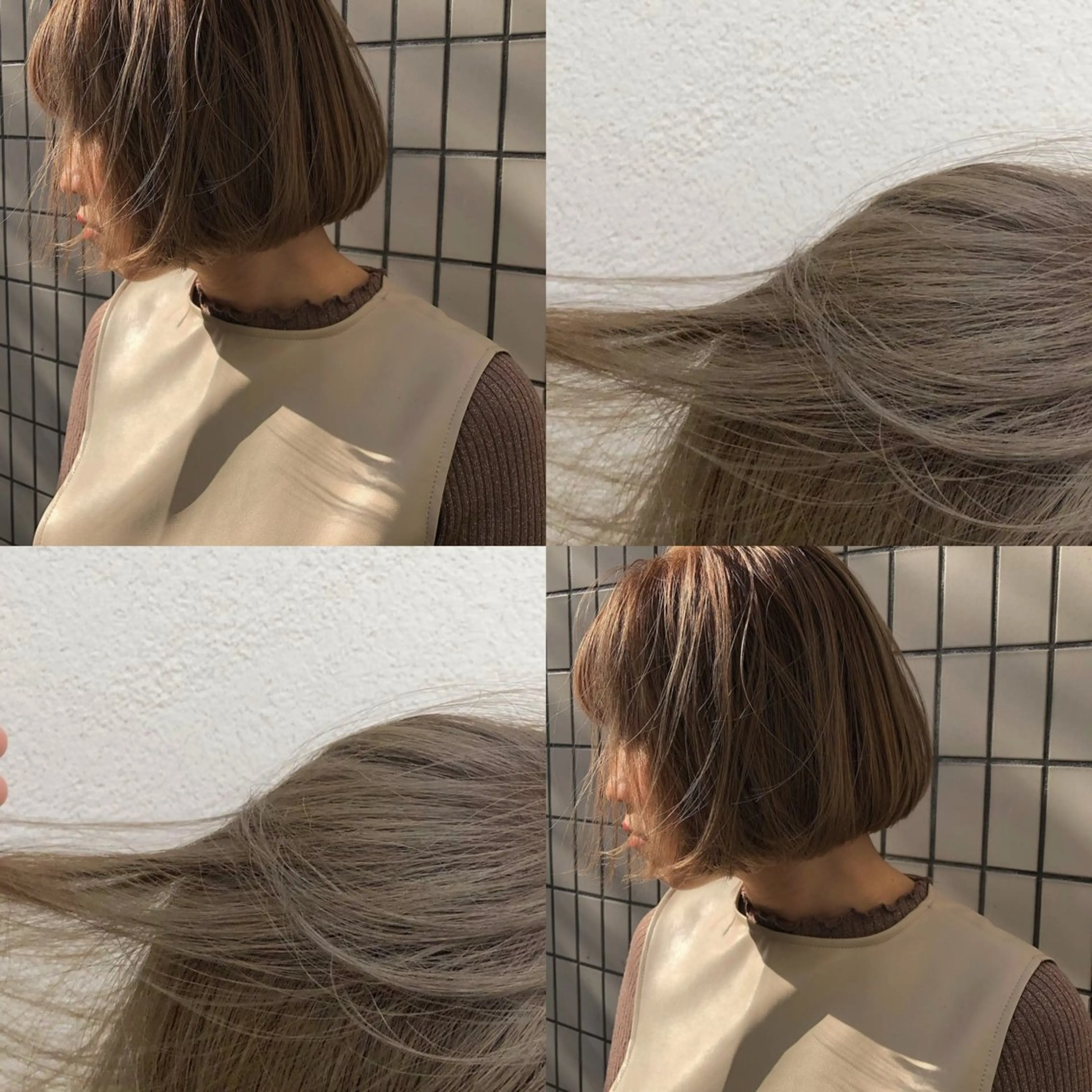 カラー レイヤーカット ボブパーマNo.1のヘアスタイル