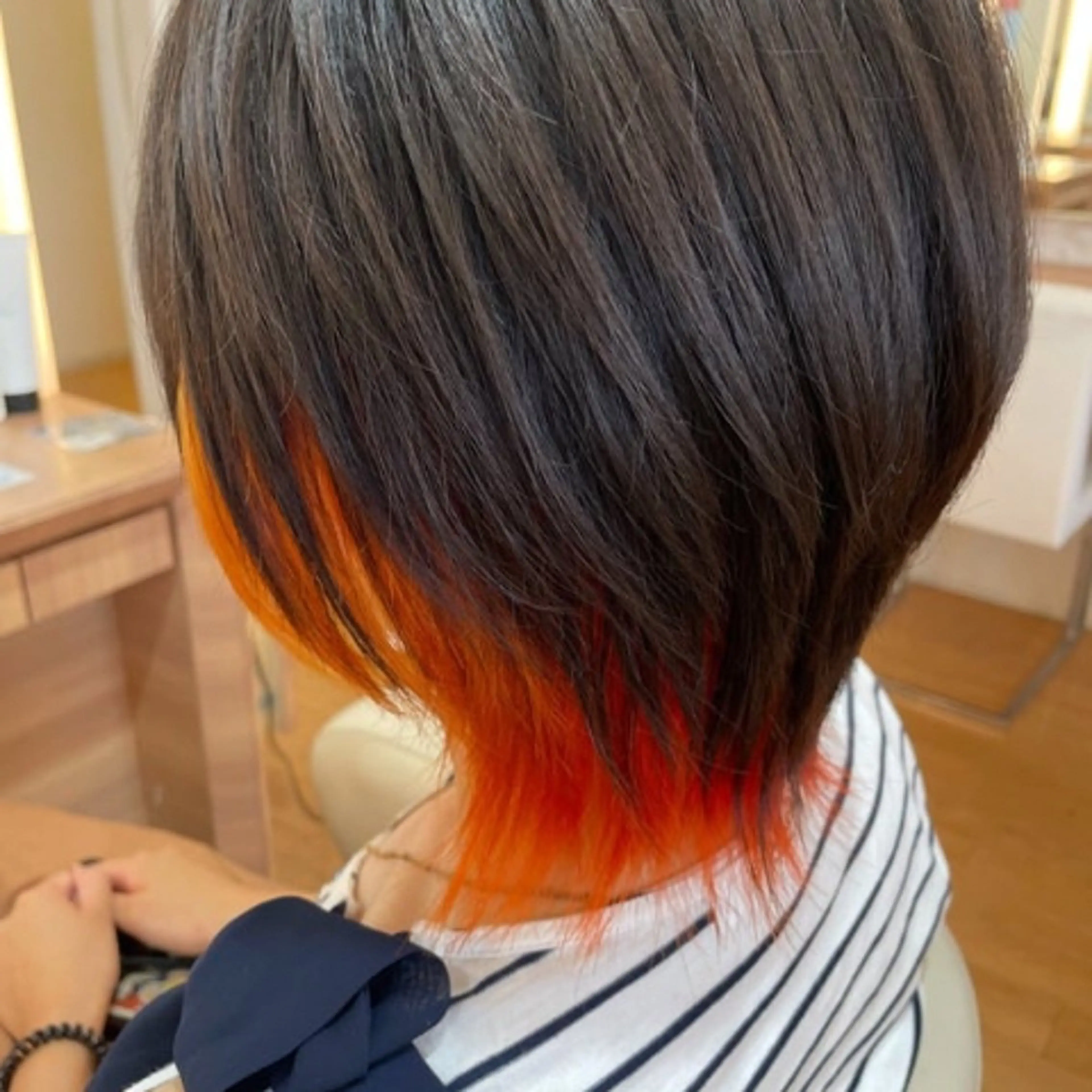 ミディアム カラー カット ヘアカラー ボブ/透明感カラー 🤍永田真穂のヘアスタイル