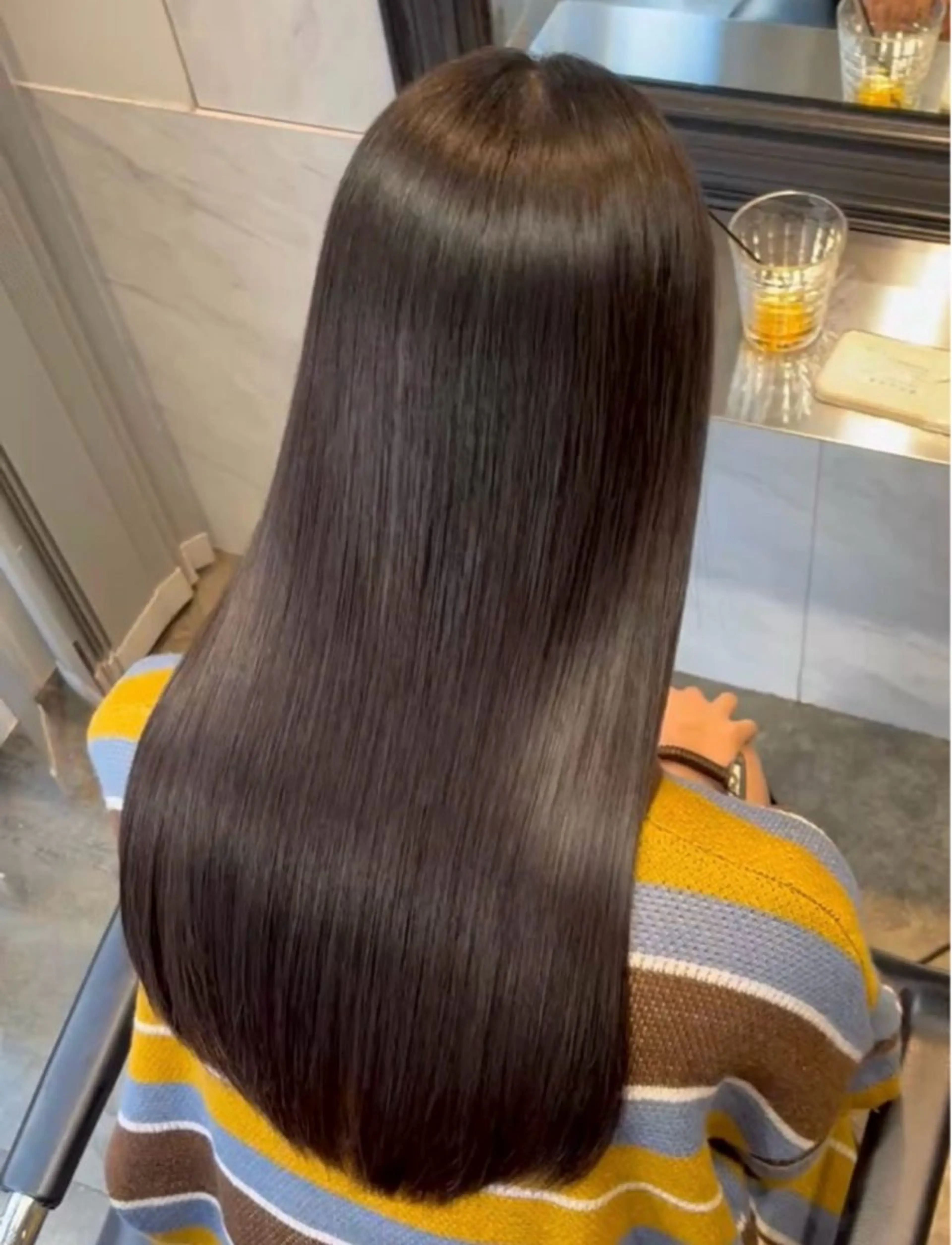 カット + 縮毛矯正 + トリートメント.•♥の写真