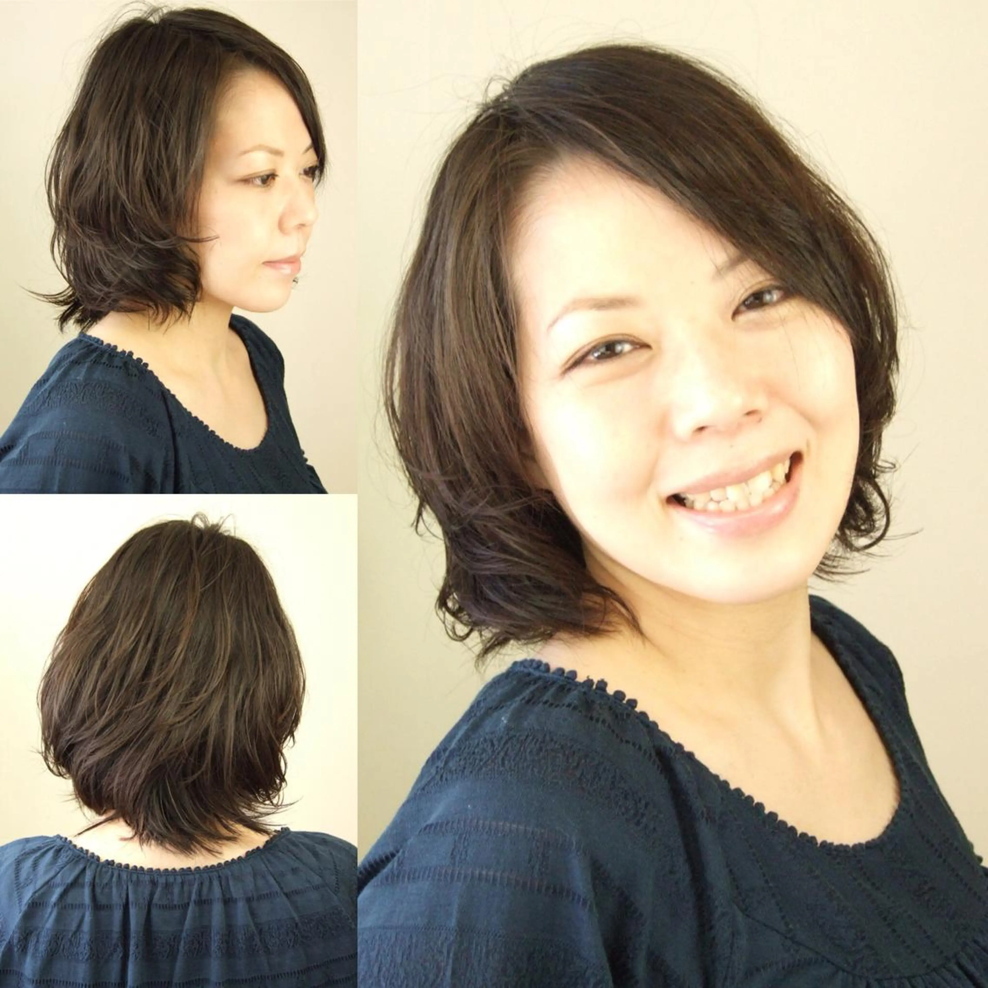 ミディアム パーマ ボブ カット パーマ トリートメント 横田  尚登のヘアスタイル