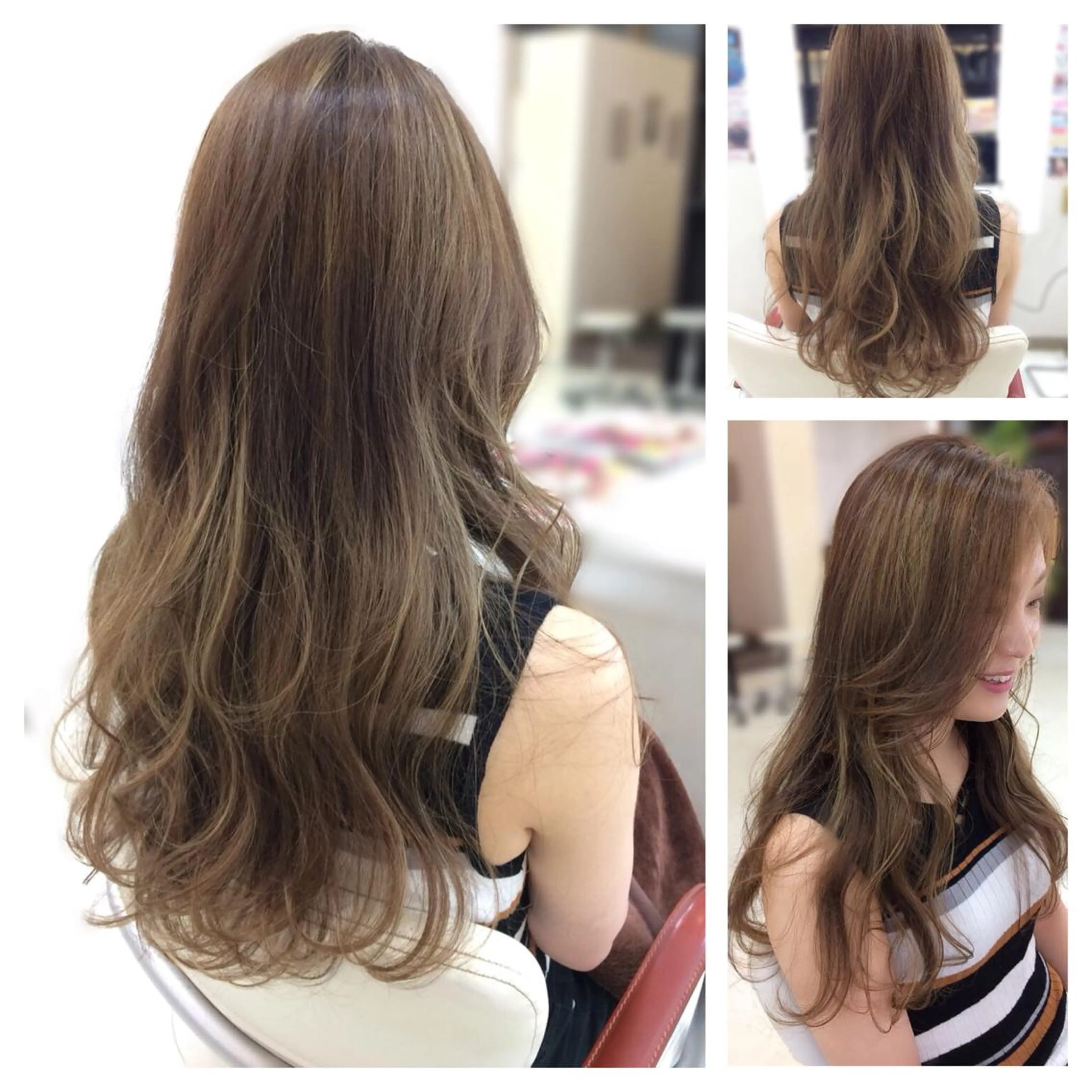 ロング カラー バレイヤージュ ハイライトカラー ハイライト レイヤーカット カット ヘアカラー トリートメント Hair VERDEのヘアスタイル