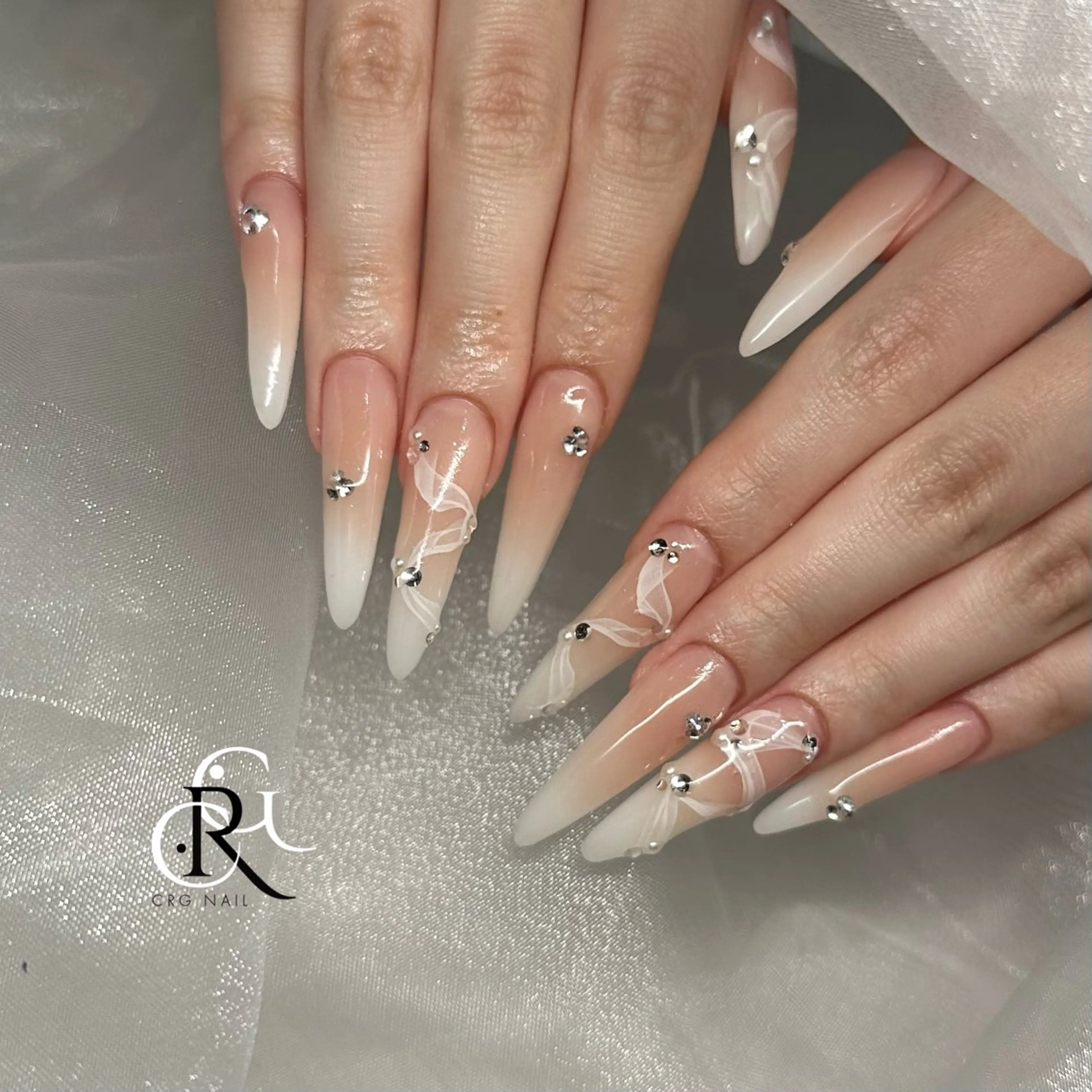 ネイル アートネイル リボン ハンドネイル CRGNAIL TOKOのネイルデザイン