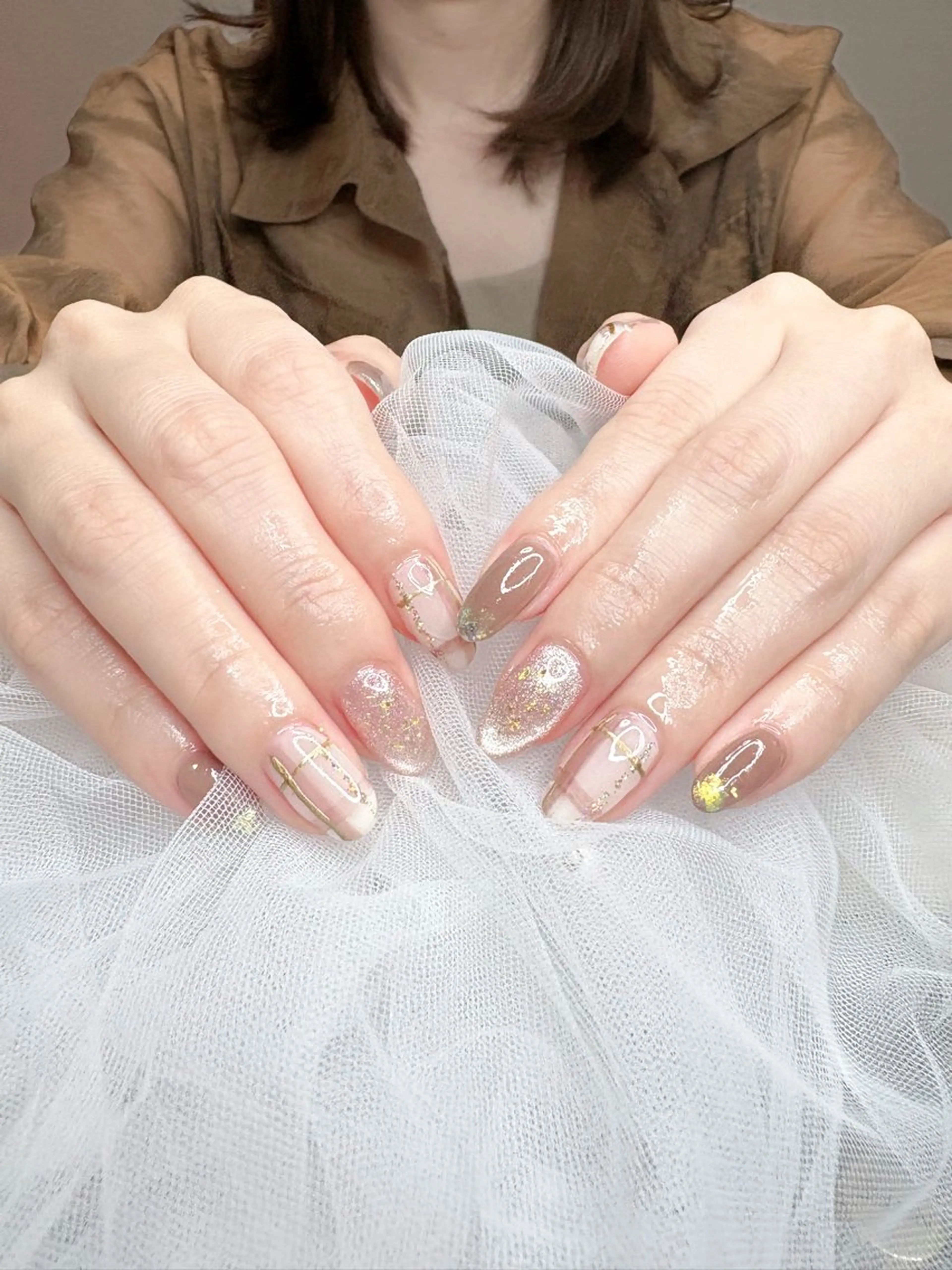 【オフのみ】ケア付き🌷ハンド💅3,500円（パーツ、長さ出し込OK）💕の写真