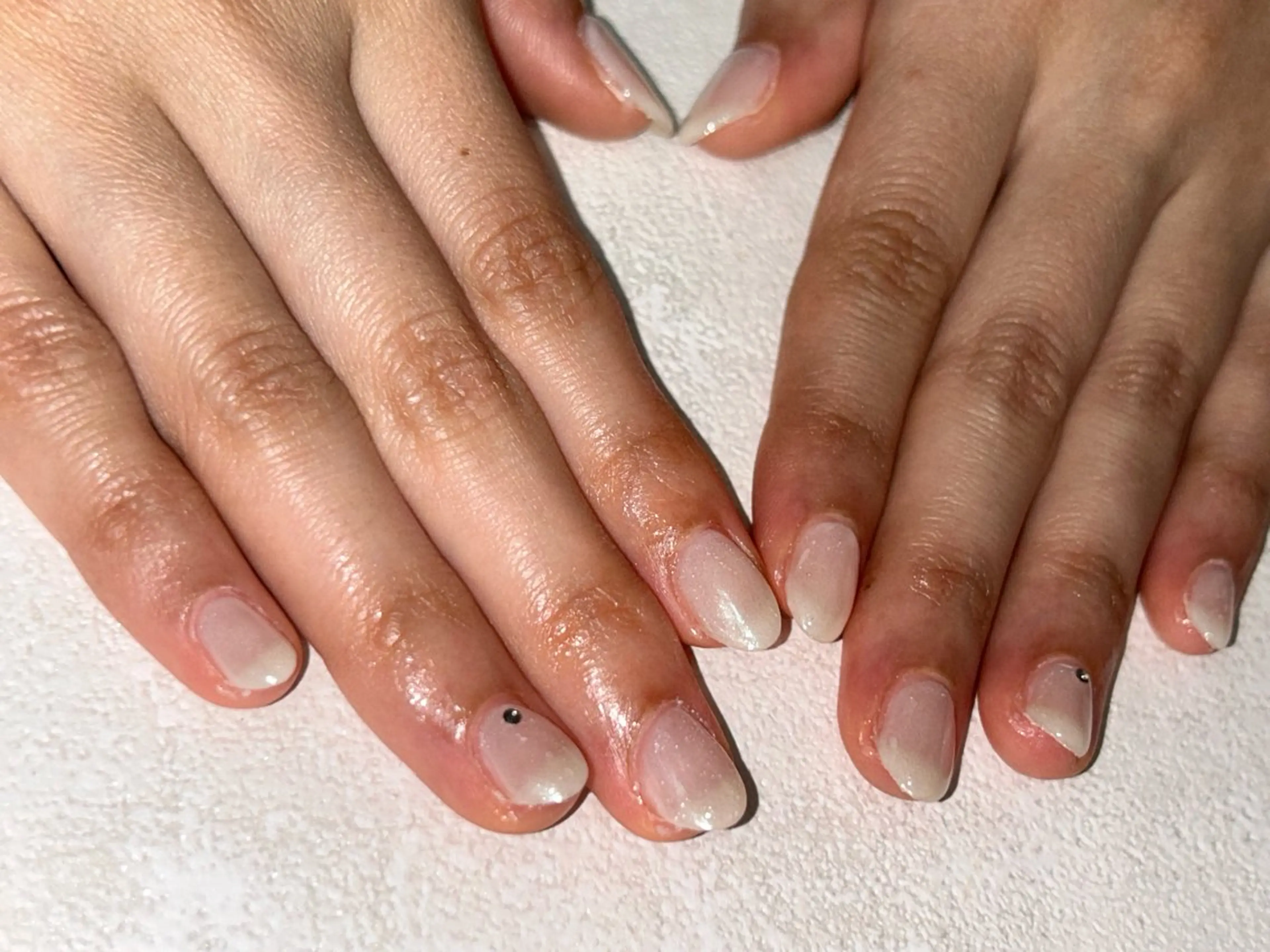 ネイル オーロラネイル 桜ネイル フラワーネイル フットネイル フレンチネイル ハンドネイル kikinail 溝の口のネイルデザイン