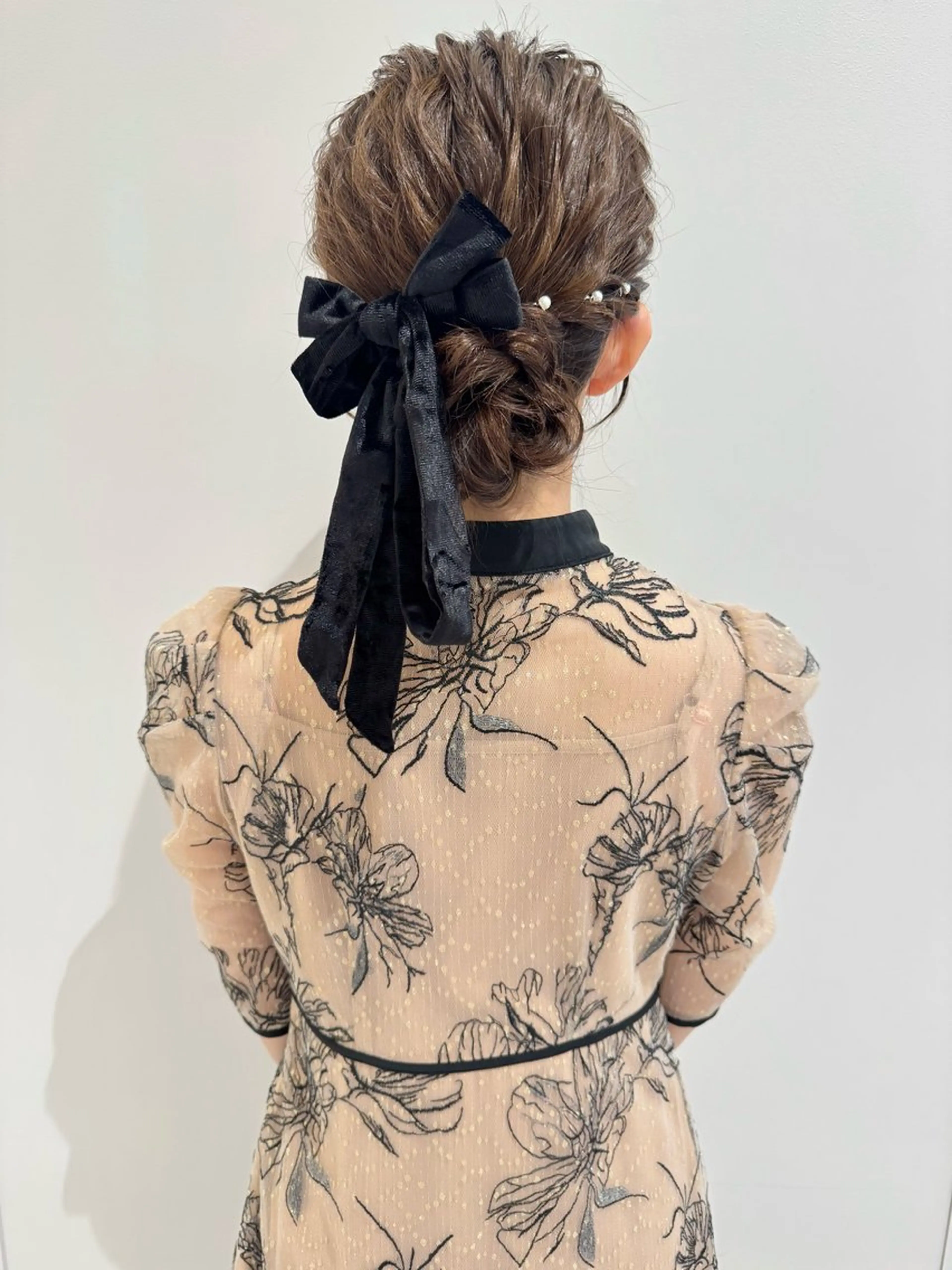 🎀⌇お呼ばれヘアアレンジ【リボン飾り付き】🙆🏼♀️早朝もOK🙆🏼♀️の写真