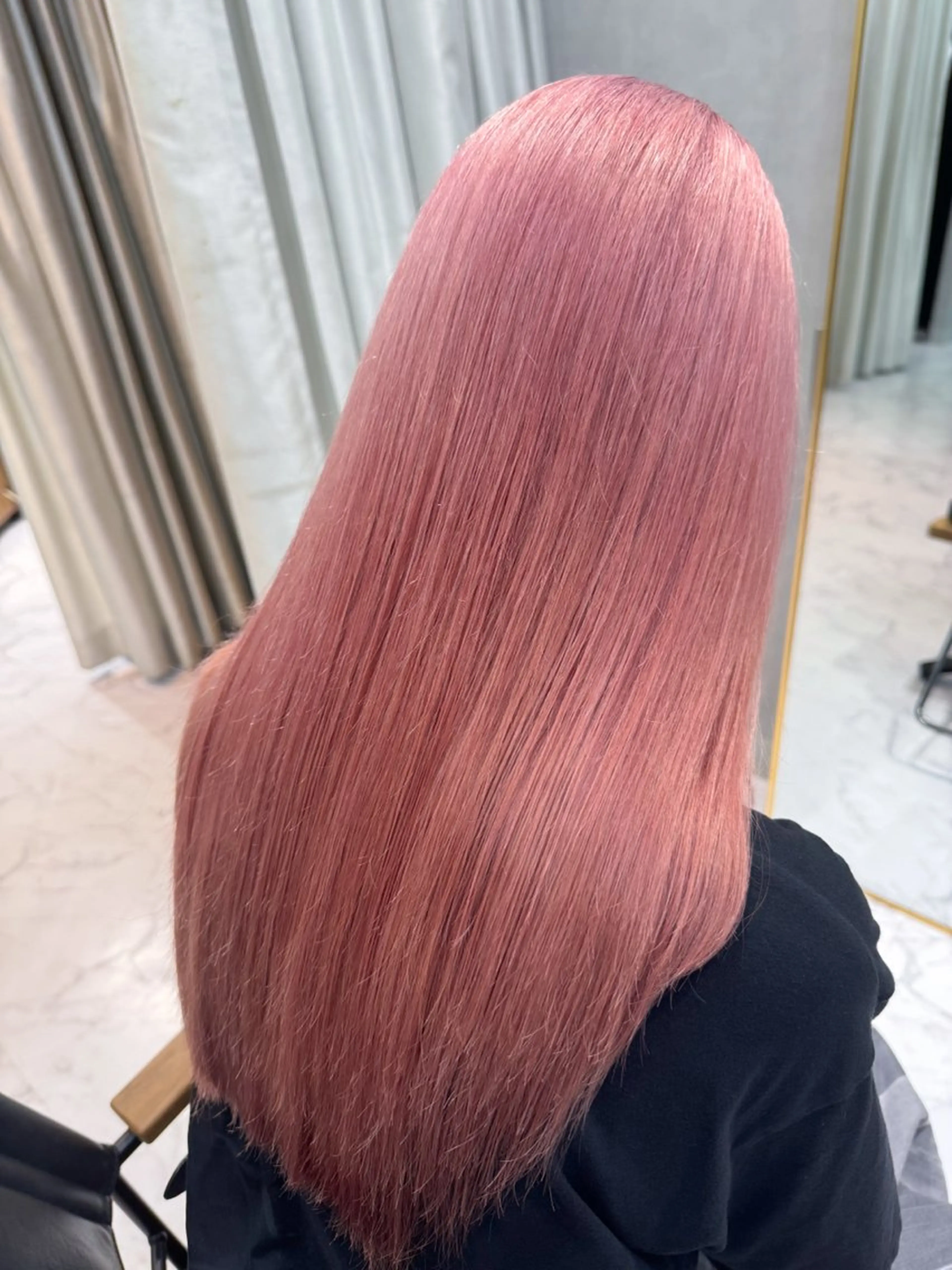 ロング カラー ピンクカラー ヘアカラー 似合わせカット｡:* nanaka🌦️のヘアスタイル