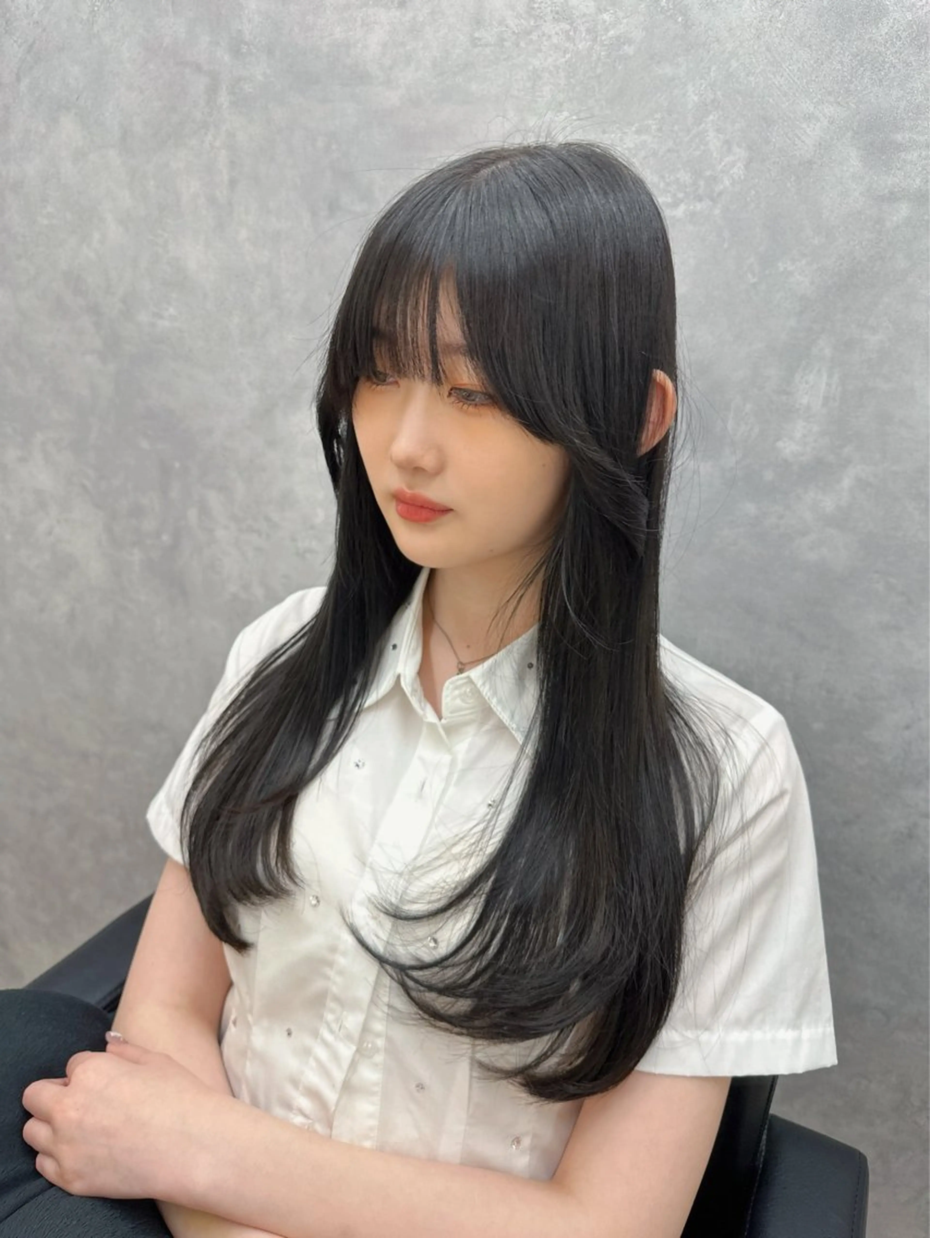 ロング 韓国ヘア/ワンホン ちひろのヘアスタイル