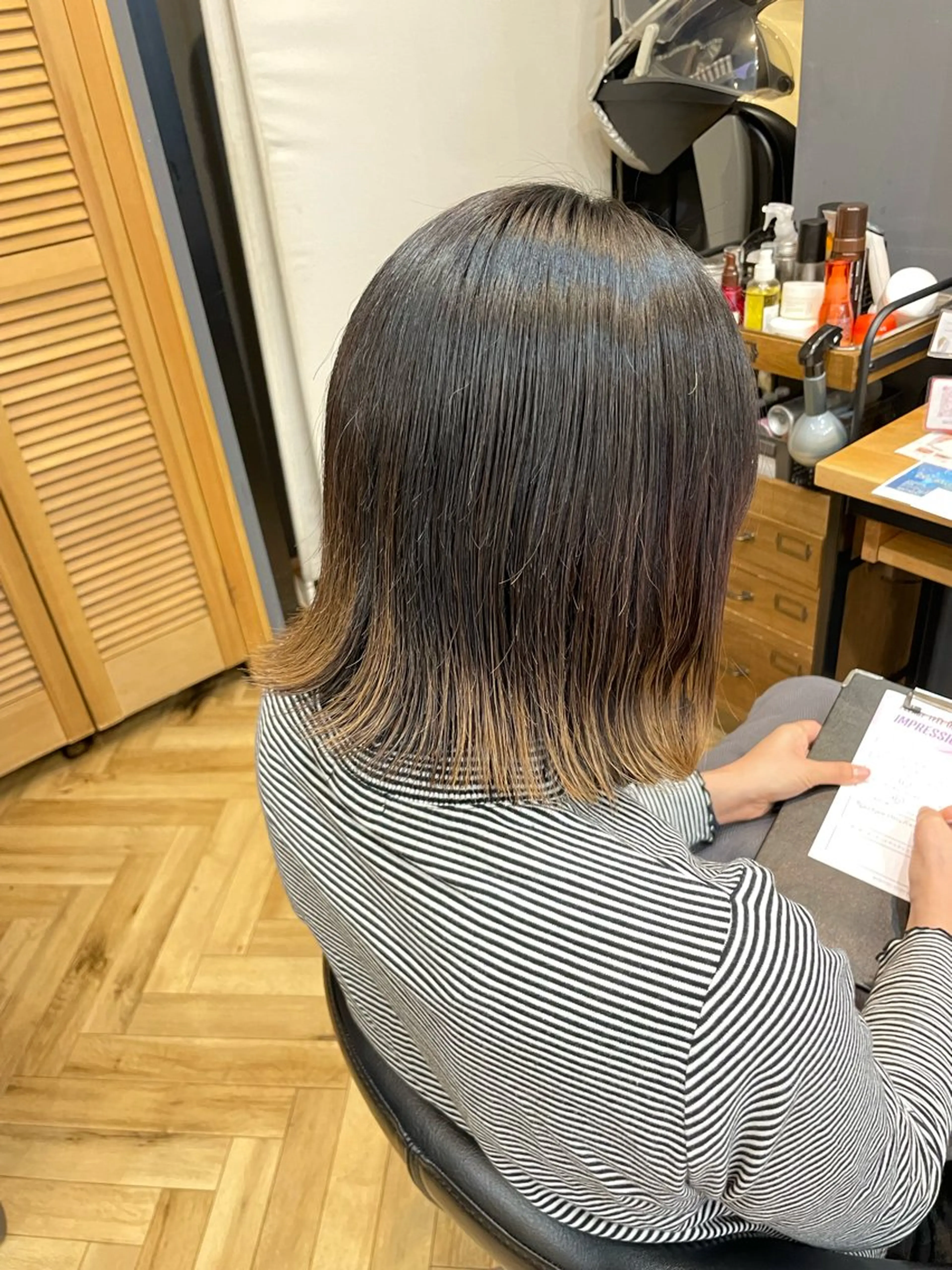 ショート 切りっぱなしボブ ボブ 鎌取/透明感カラー /ボブ/顔まわりのヘアスタイル