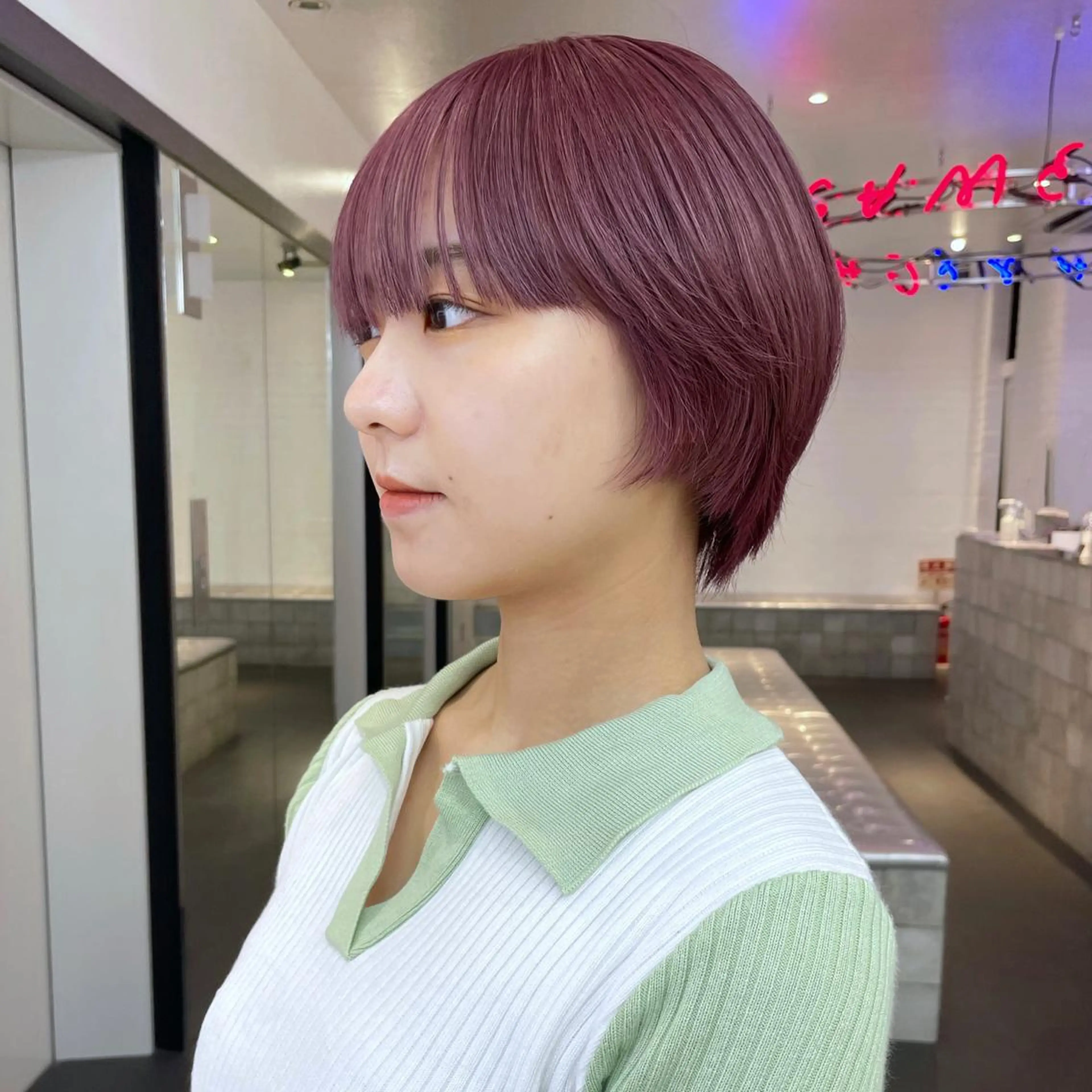 ショート カラー ピンクカラー Je suis heureuse Miel所属・🐩艶カラー/ chisato🌙のヘアスタイル