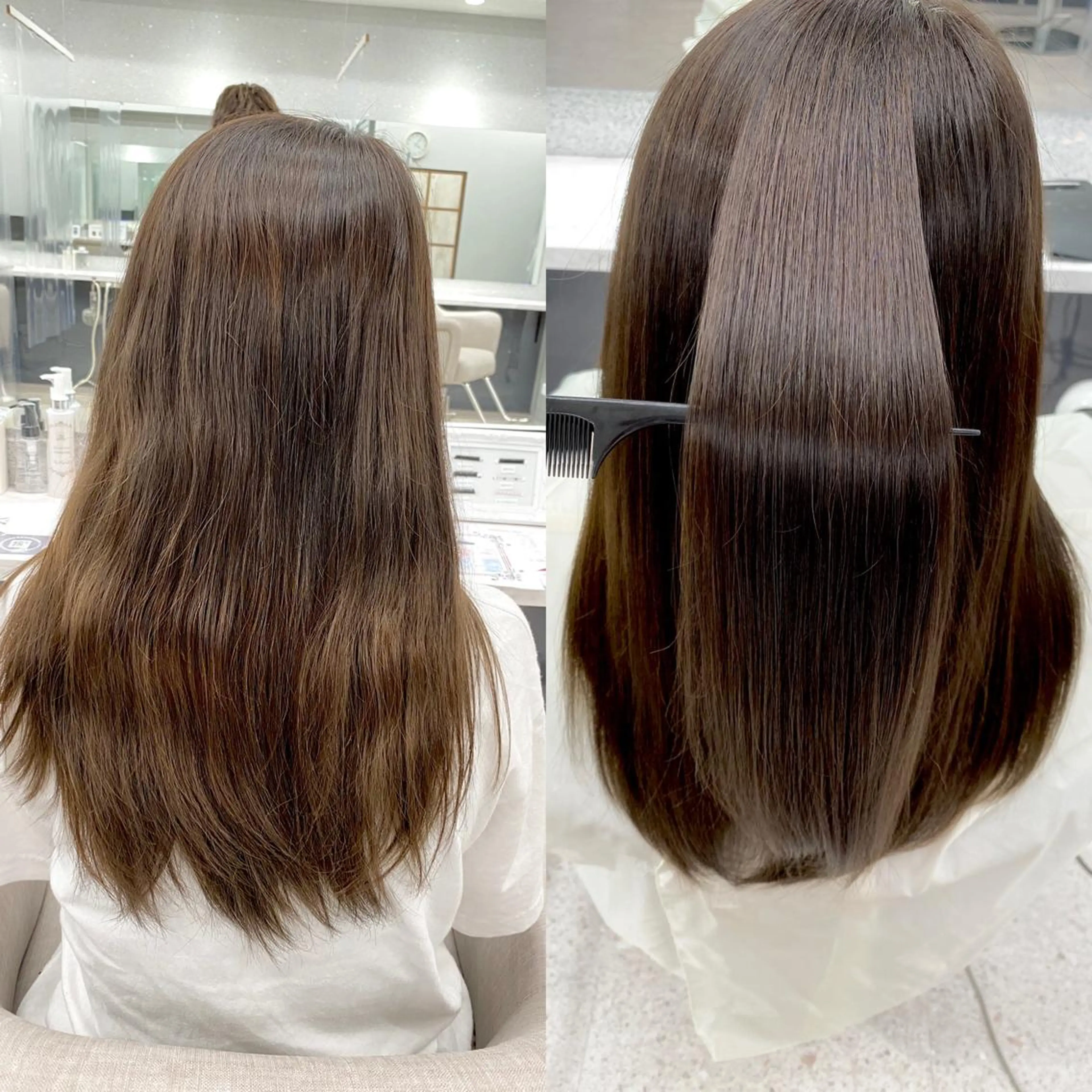 ロング カラー ヘアカラー 縮毛矯正 京都レイヤーカット/ 縮毛矯正/羽柴りくのヘアスタイル