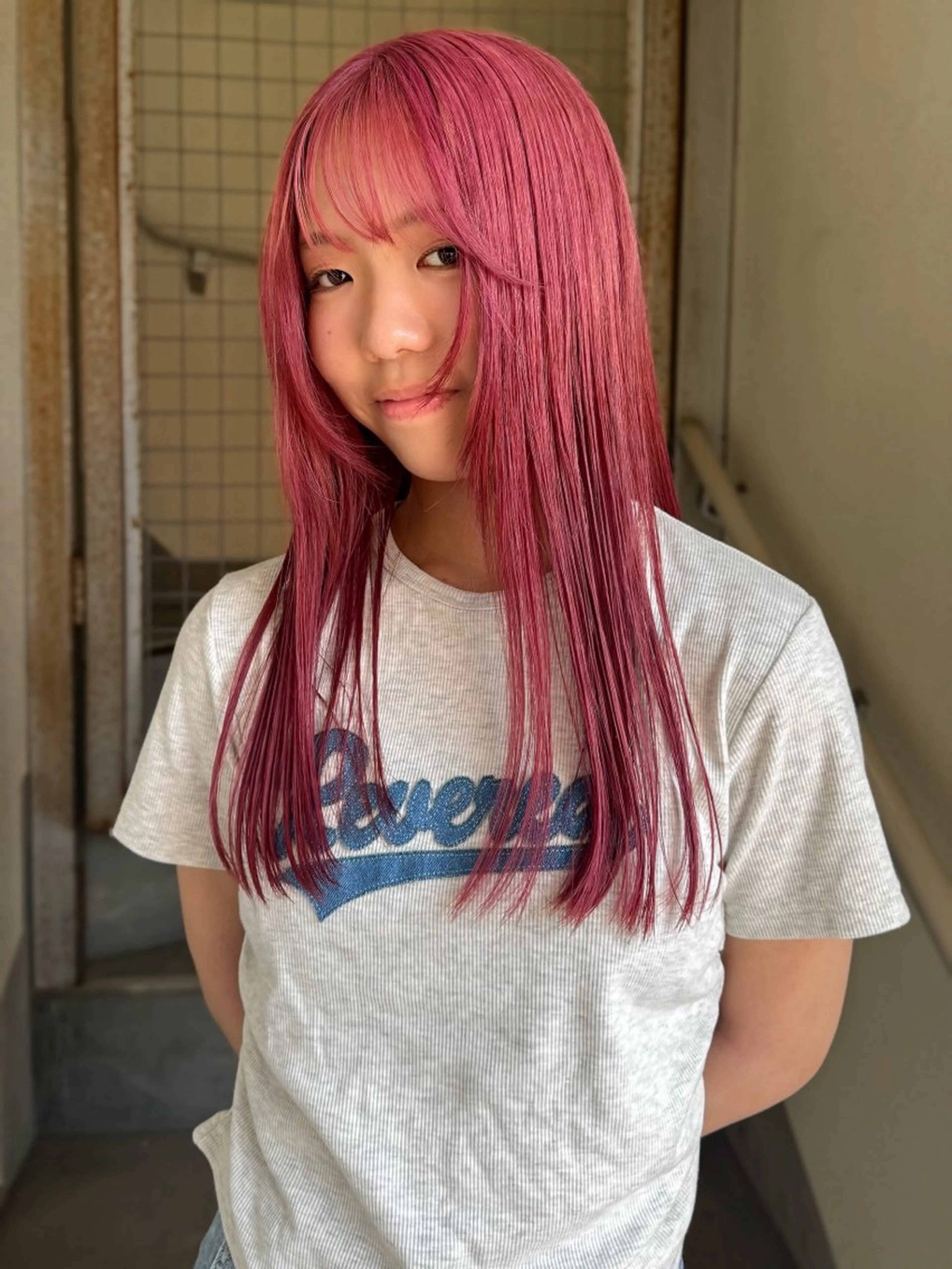 ロング 垢抜け/レイヤー/ ハイトーン/アスナのヘアスタイル