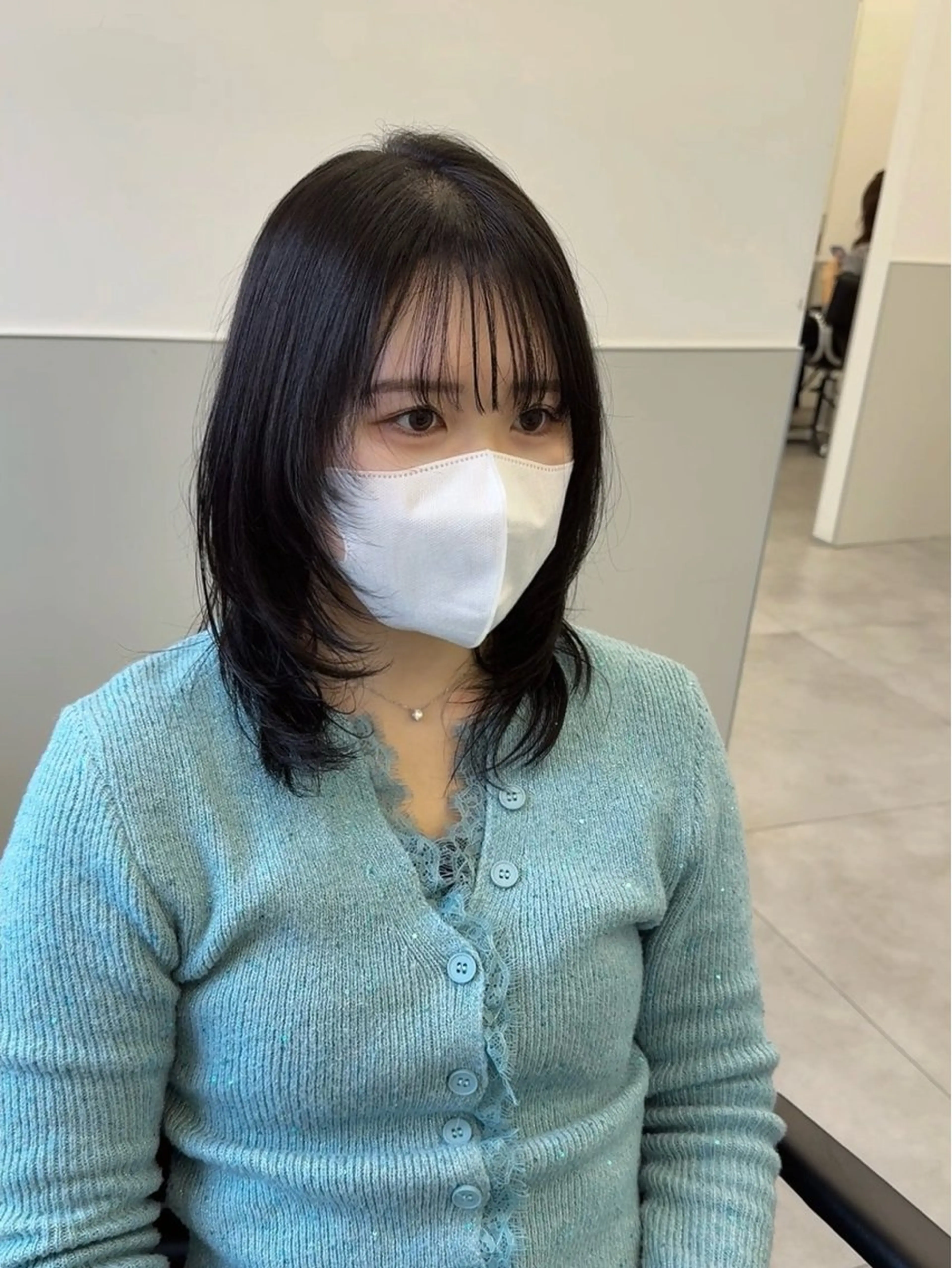 セミロング ハッシュカット カット ヘアカラー トリートメント GO TODAY シェアサロン 町田店所属・韓国ヘア🇰🇷 スズキのヘアスタイル
