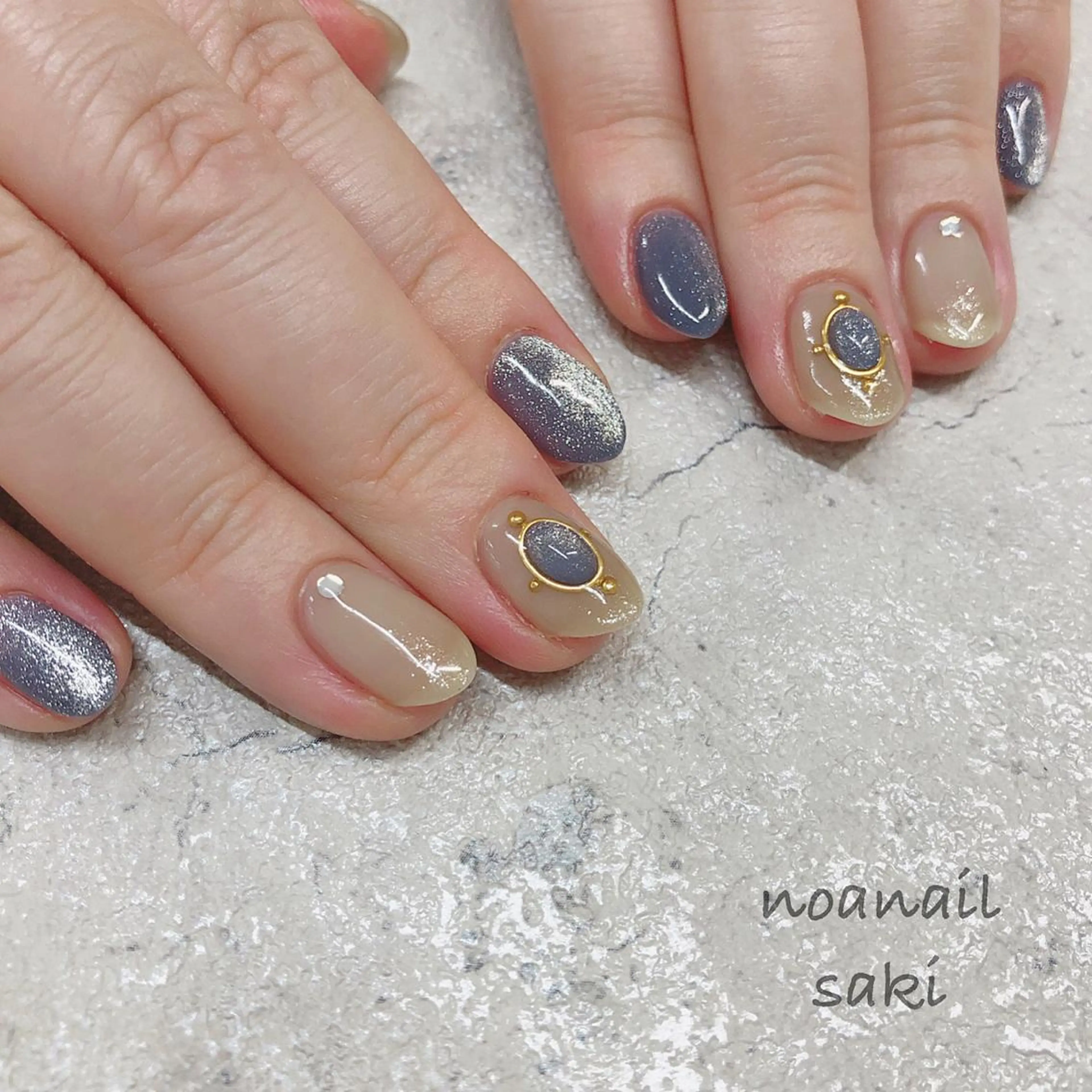 カラー ネイル マグネットネイル 持ち込み nailsalon noa所属・nailist sakiのネイルデザイン