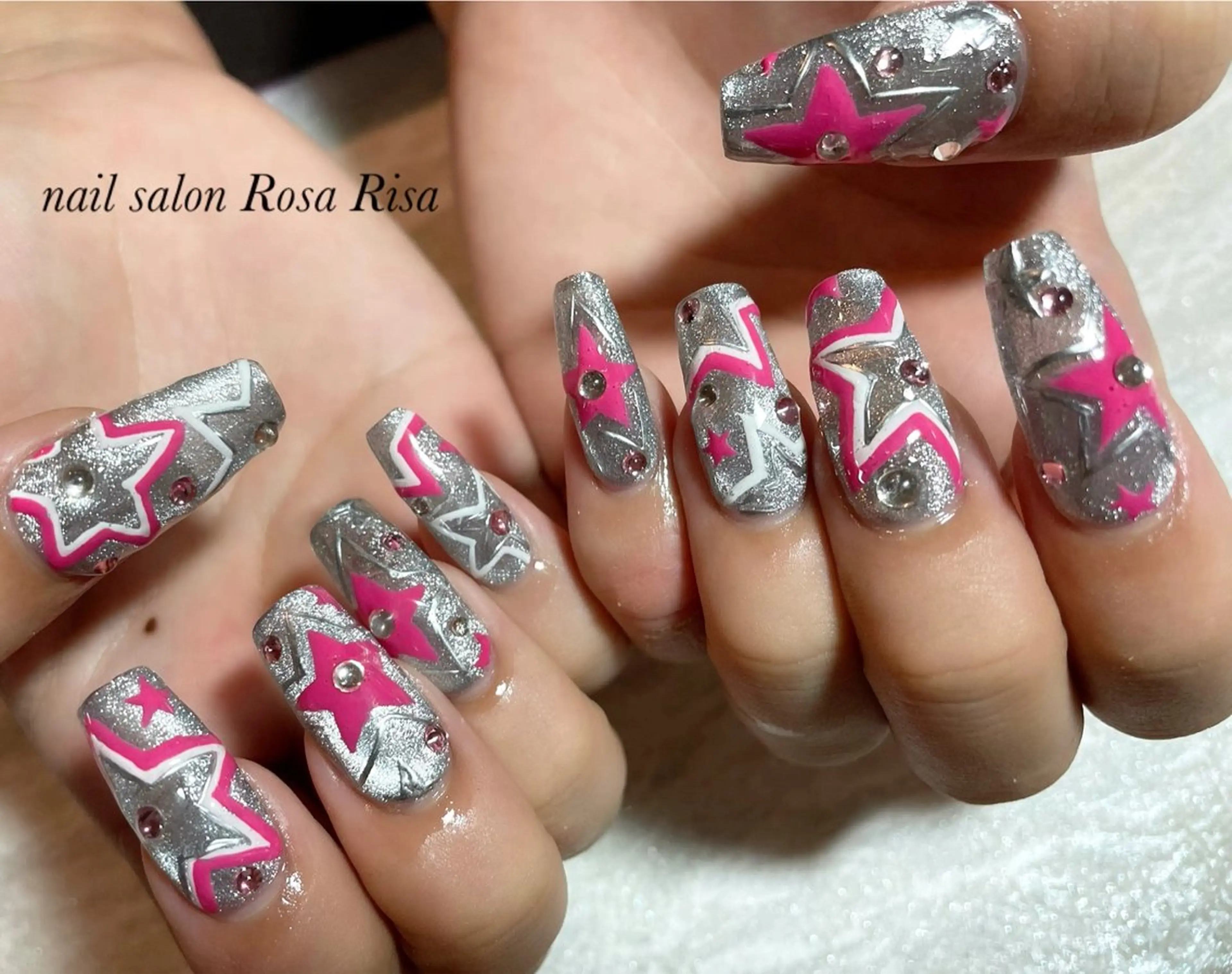 ロング ネイル ハンドネイル ネイルスタジオ シェイクユアハンズのネイルデザイン