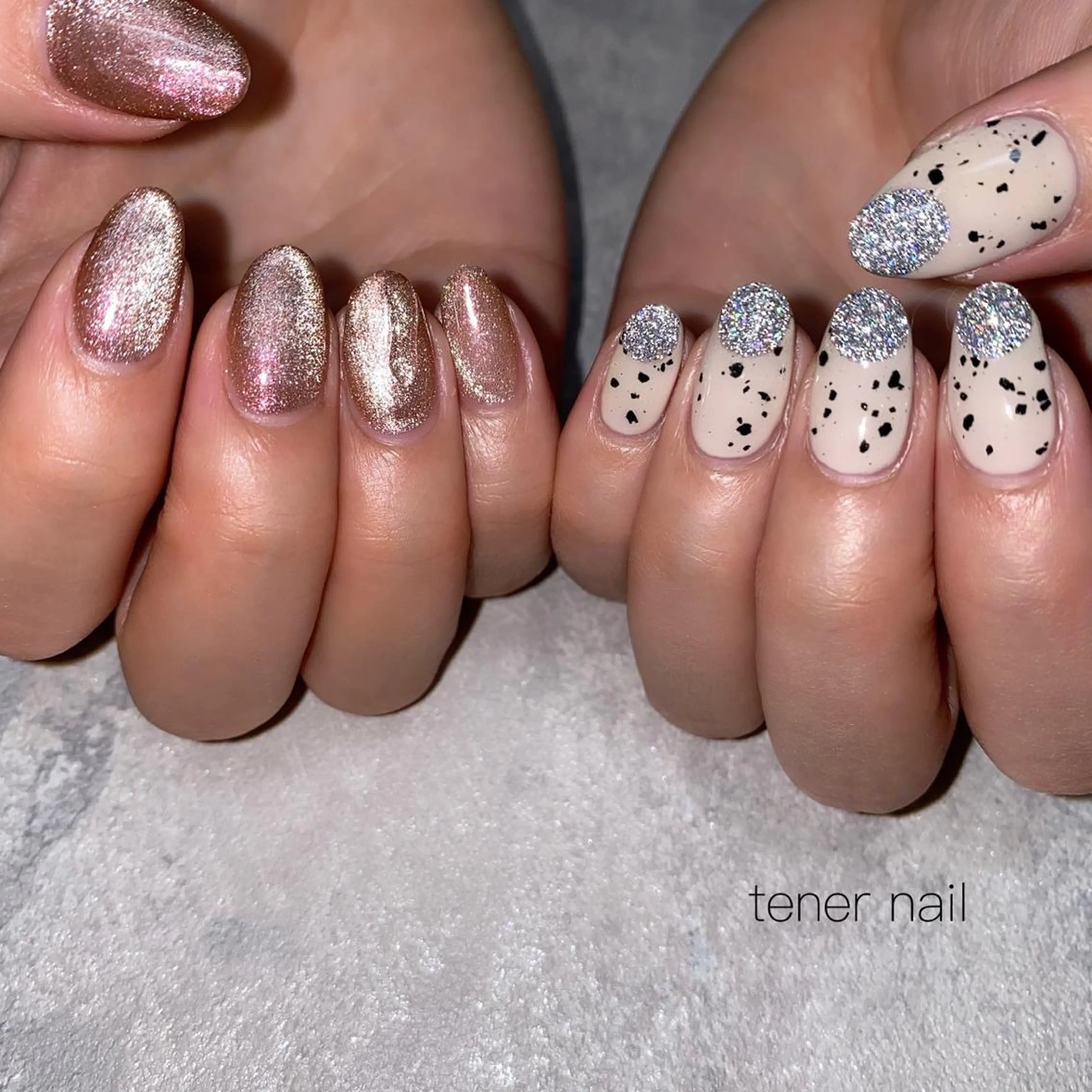 ネイル オーロラネイル フラッシュネイル マグネットネイル ピンク tener  nail  テネルネイル所属・テネルネイル tener nailのネイルデザイン