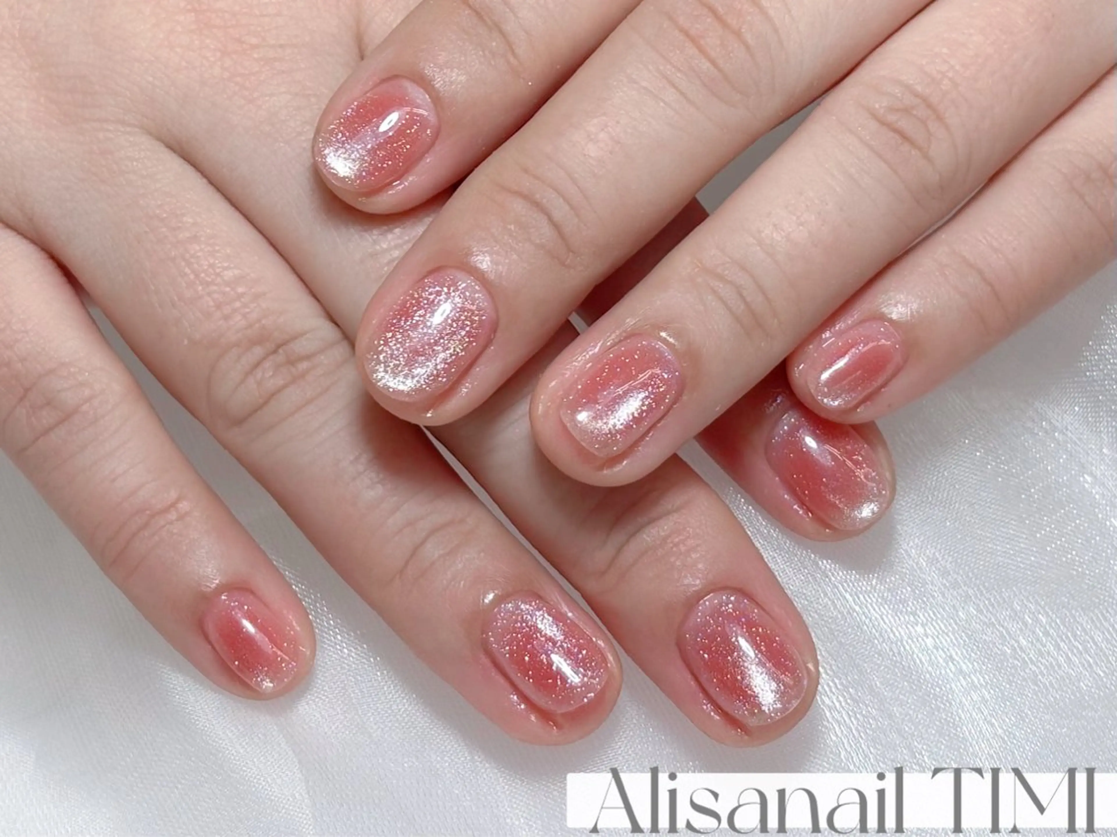 ネイル チークネイル マグネットネイル マグネットワンカラー ワンカラーネイル ハンドネイル Alisa nail Timiのネイルデザイン