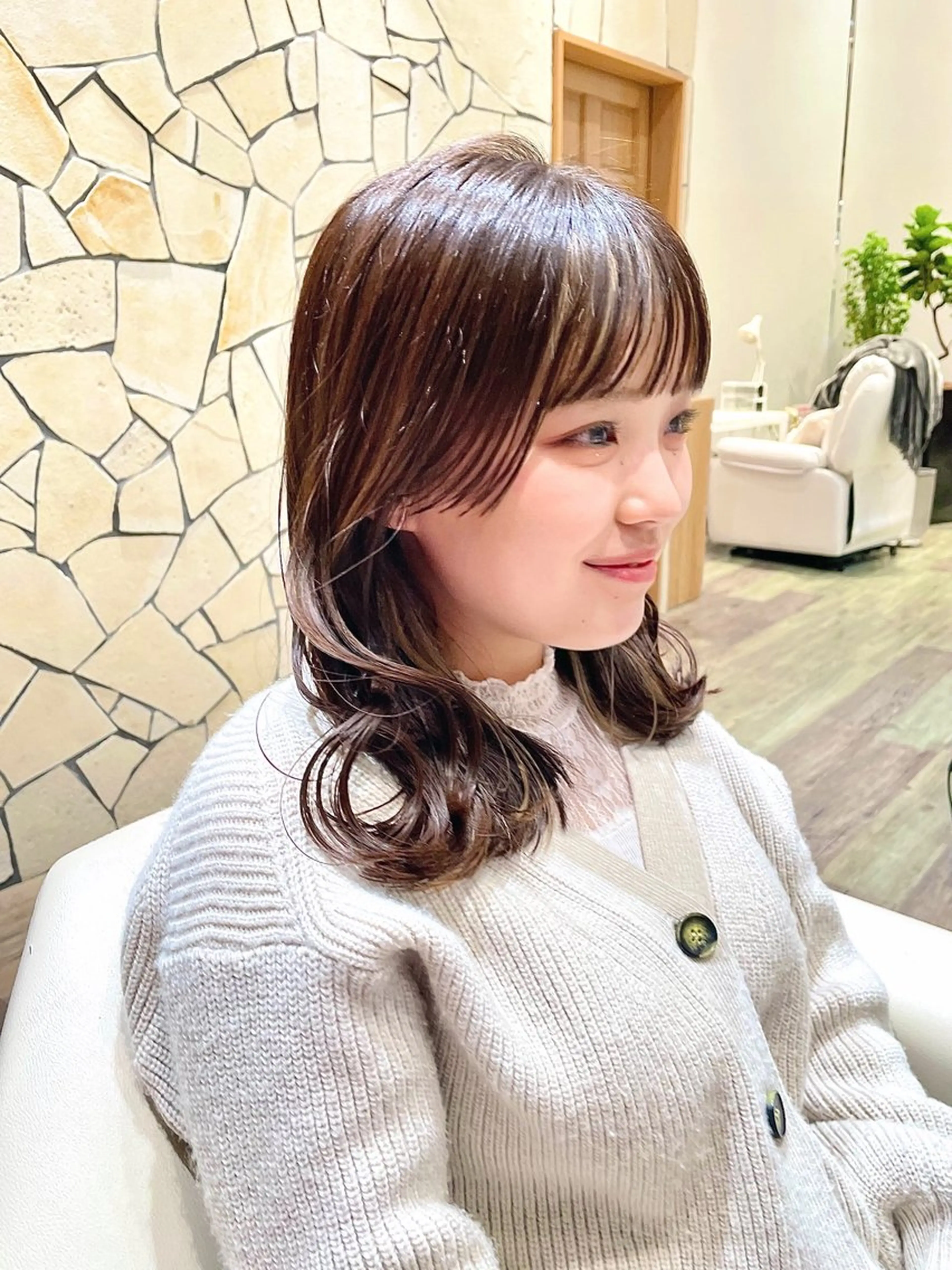 ロング カラー 顔周りカット 小顔カット BELLA/天王寺/ 似合わせ/木浦心のヘアスタイル