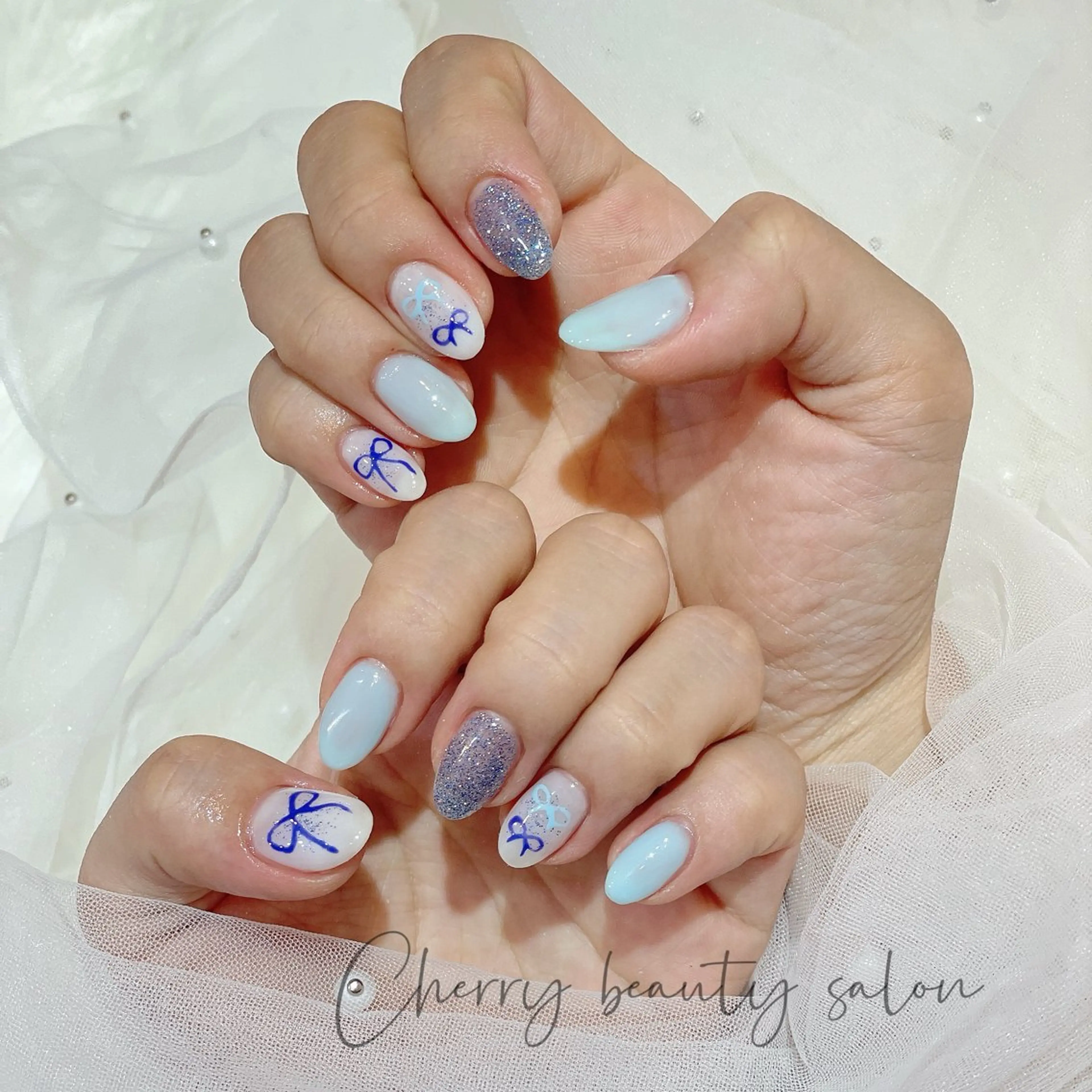 ネイル アートネイル ジェルネイル キラキラネイル 韓国ネイル SAKURA 🍒のネイルデザイン