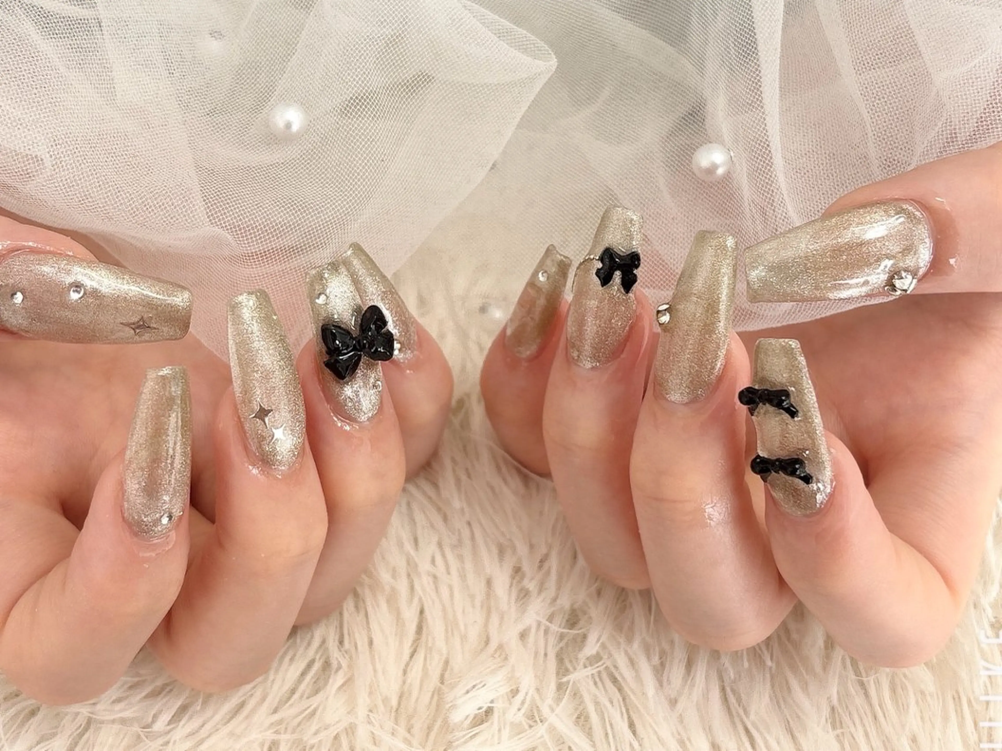 ネイル 成人式 マグネットネイル ハンドネイル nail salon はるりのネイルデザイン