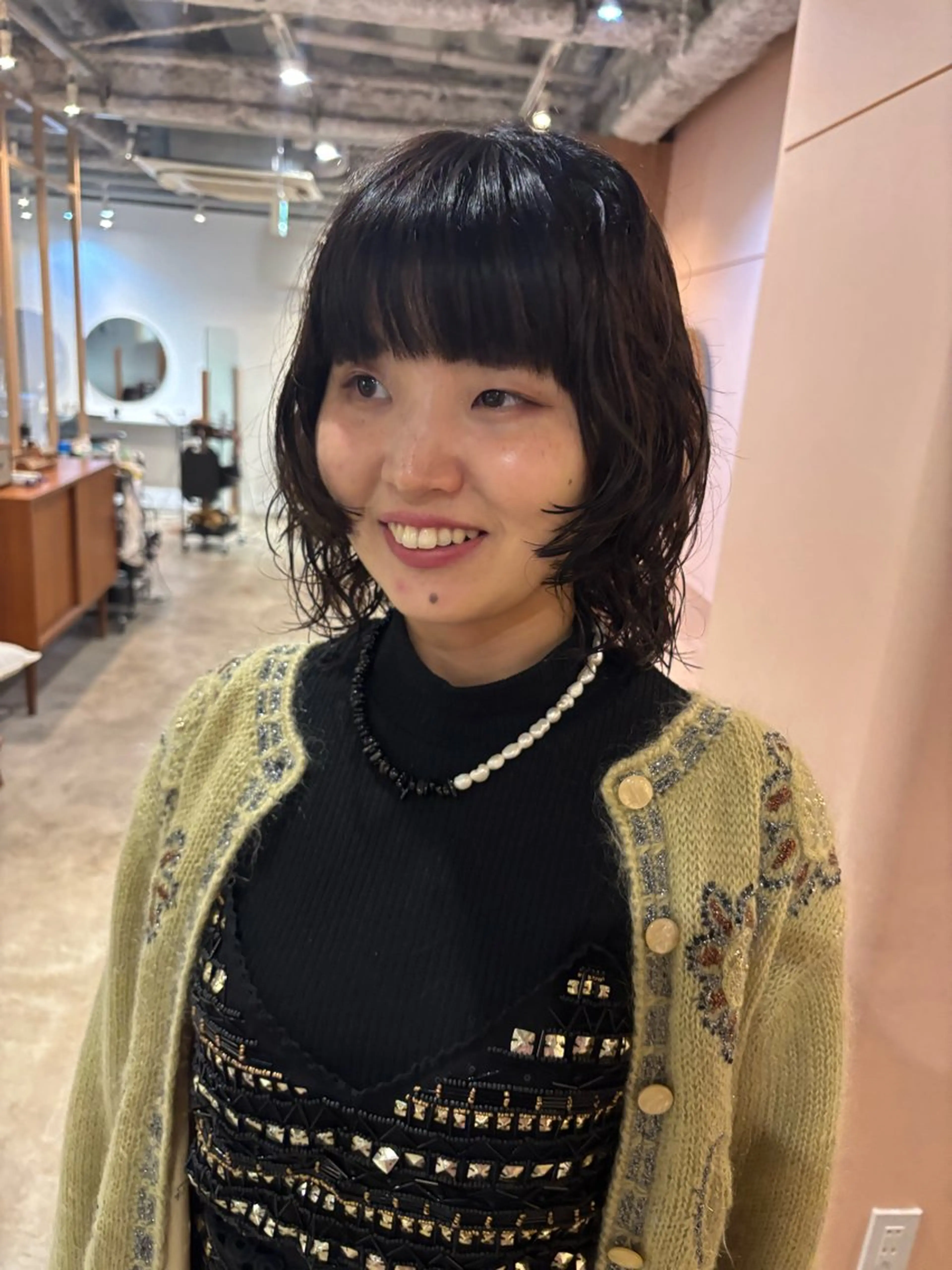 セミロング カラー パーマ カット パーマ Hayashi Shioriのヘアスタイル
