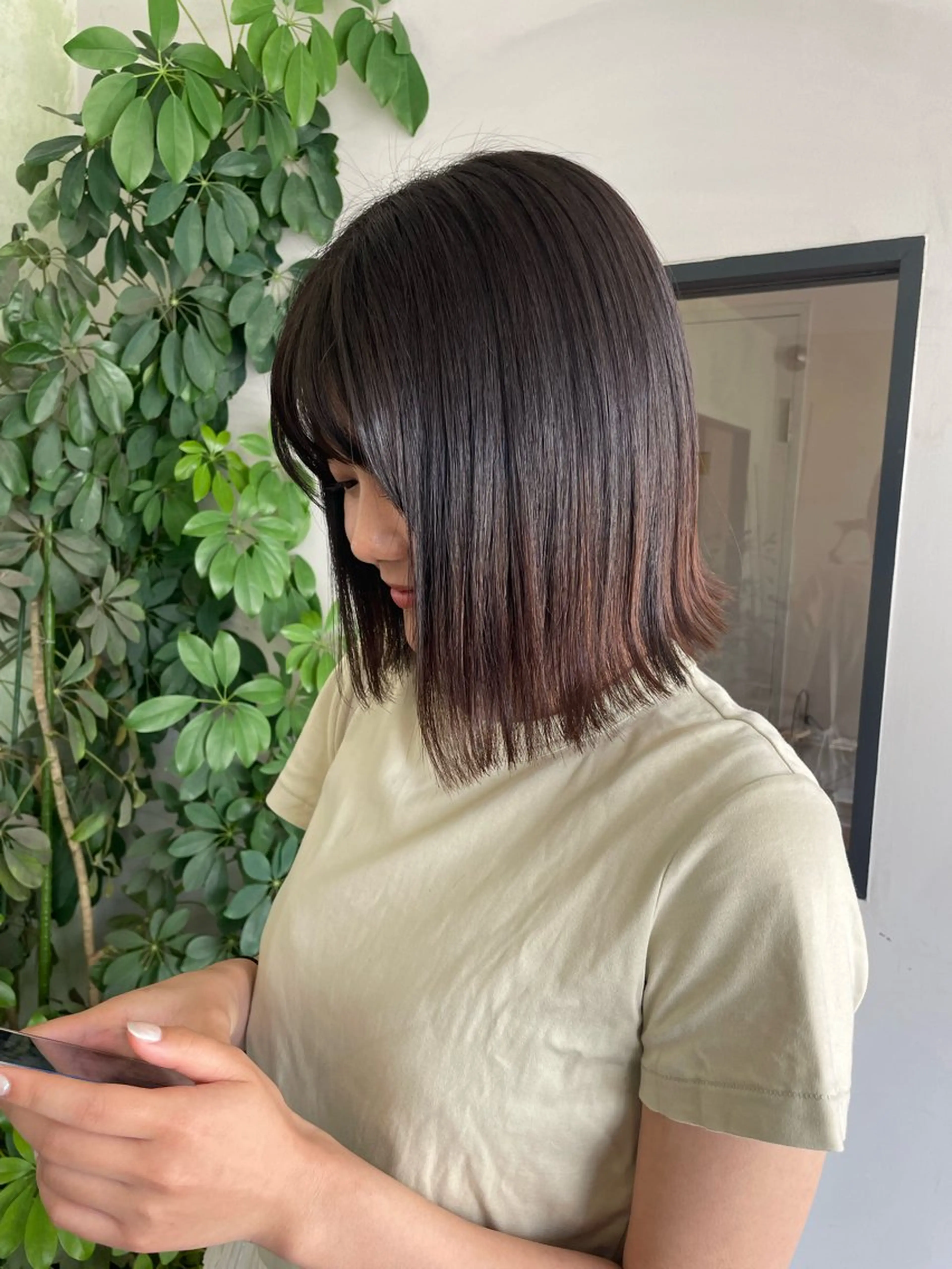 ミディアム ROCAReTA FOR HAIR 千本丸太町店所属・なかがきはな/ボブ/ レイヤー/パーマのヘアスタイル