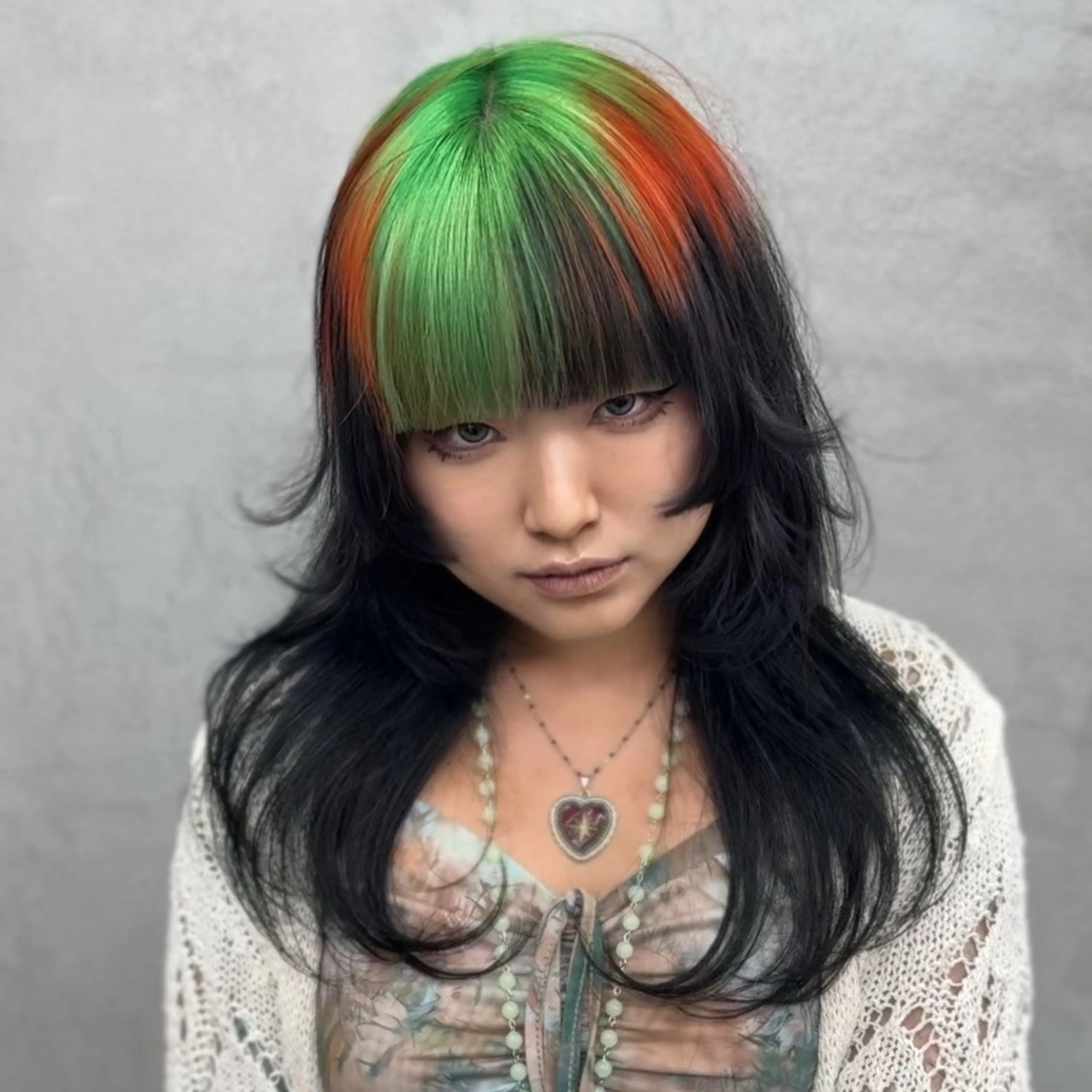 セミロング カラー ヘアカラー ハイトーン/デザイン カラー/悠斗のヘアスタイル